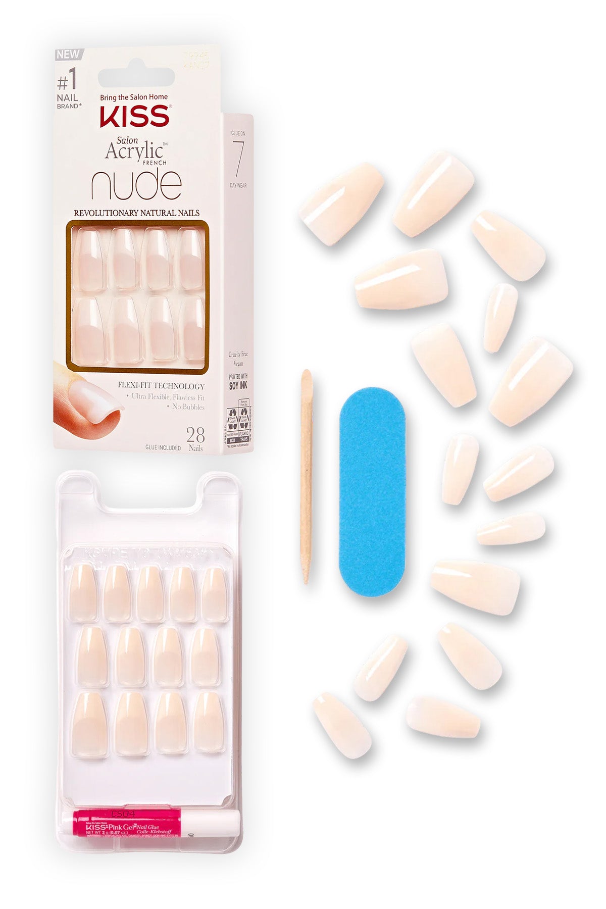 KISS SALON ACRYLIC FRENCH-NUDE - BSW BEAUTY CANADA