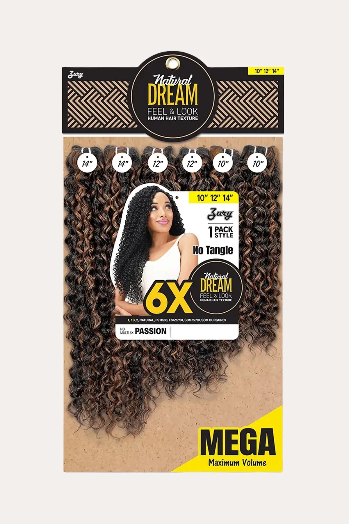 ZURY NATURAL DREAM HAIR WEAVE 6X - PASSION 101214