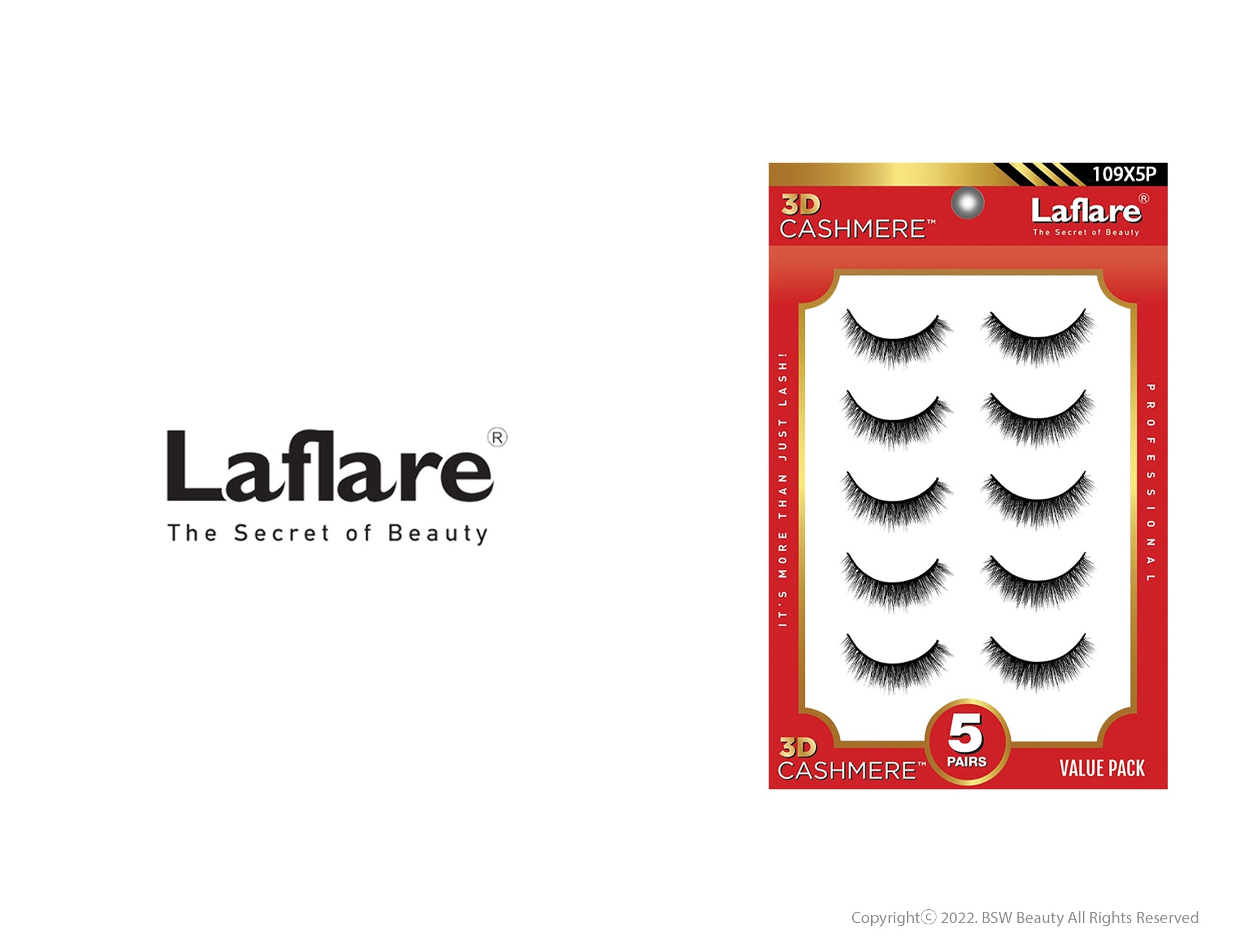 LAFLARE 3D CASHMERE LASHES_5 PAIRS VALUE PACK