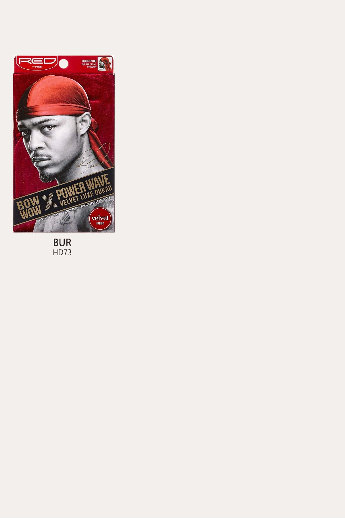 RED BY KISS BOW WOW POWER WAVE VELVET LUXE DURAG - BSW BEAUTY CANADA