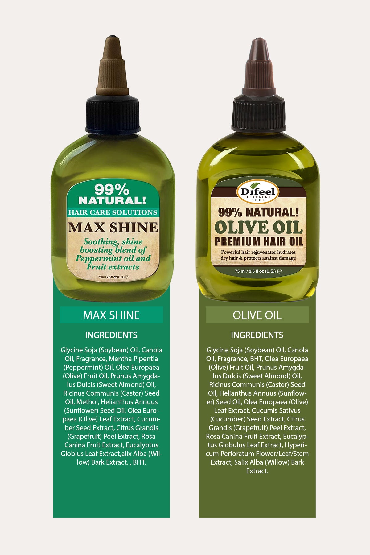 DIFEEL 99% NATURAL PREMIUM HAIR OIL 2.5oz