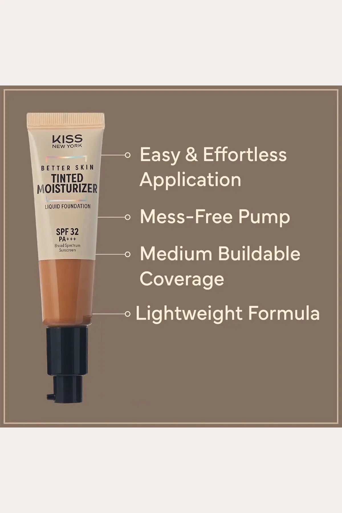 KISS NEW YORK HYDRATING TINTED MOISTURIZER SPF 32 PA+++ 30ml