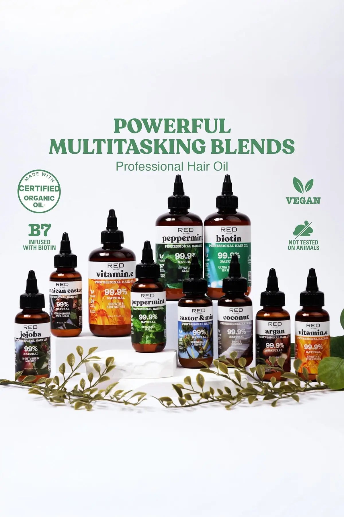 RED BY KISS PROFESSIONAL HAIR OIL (8 TYPES)