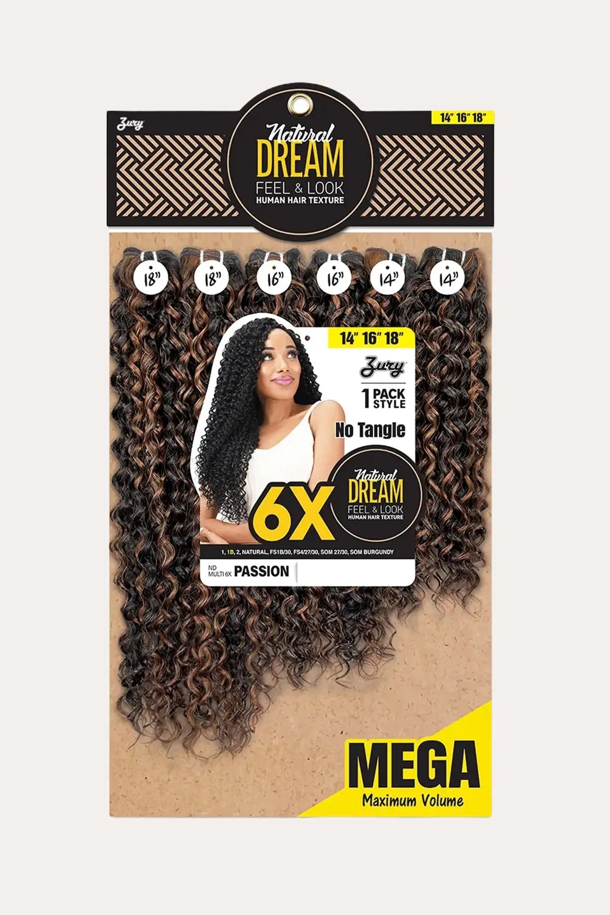ZURY NATURAL DREAM HAIR WEAVE 6X - PASSION 141618