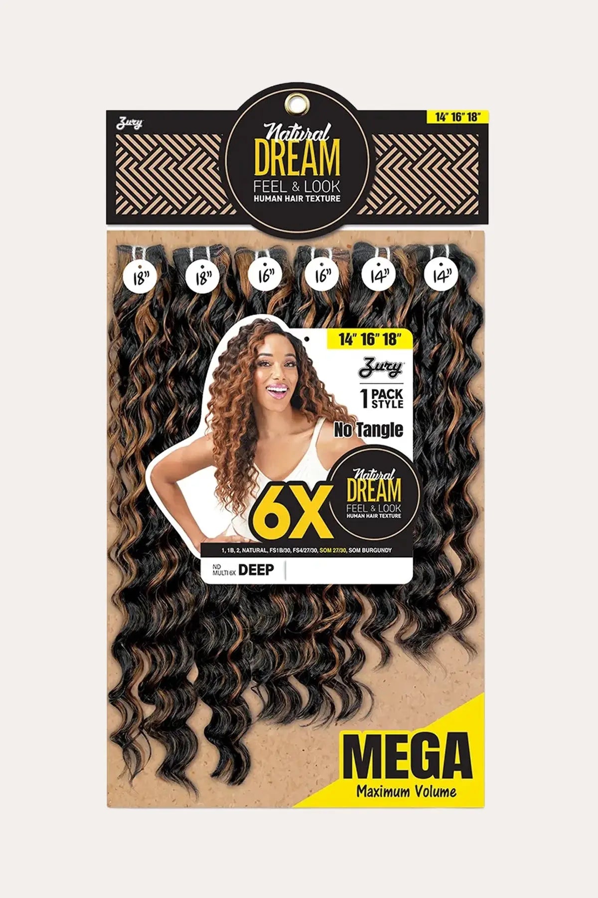 ZURY NATURAL DREAM HAIR WEAVE 6X - DEEP 141618
