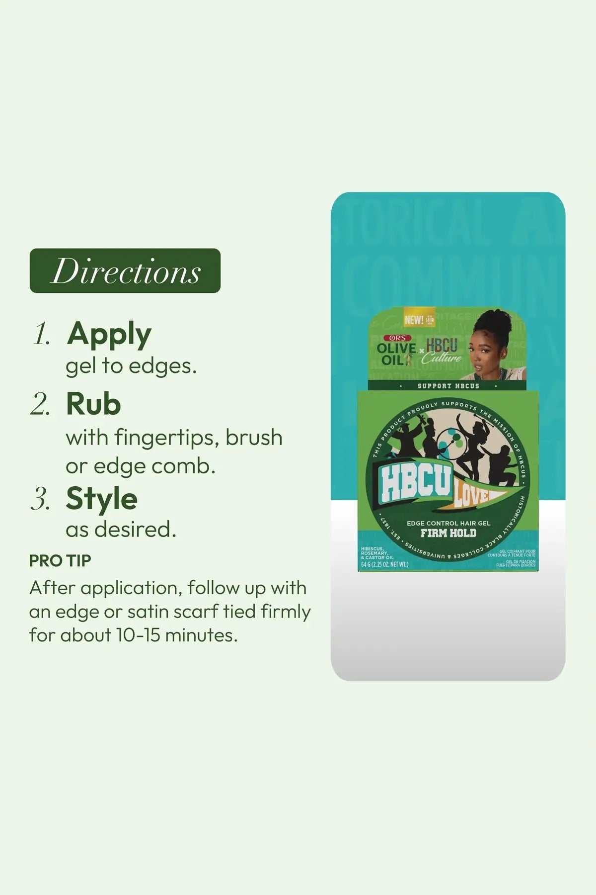 ORS OLIVE OIL HBCU EDGE CONTROL HAIR GEL 2.25oz ORS