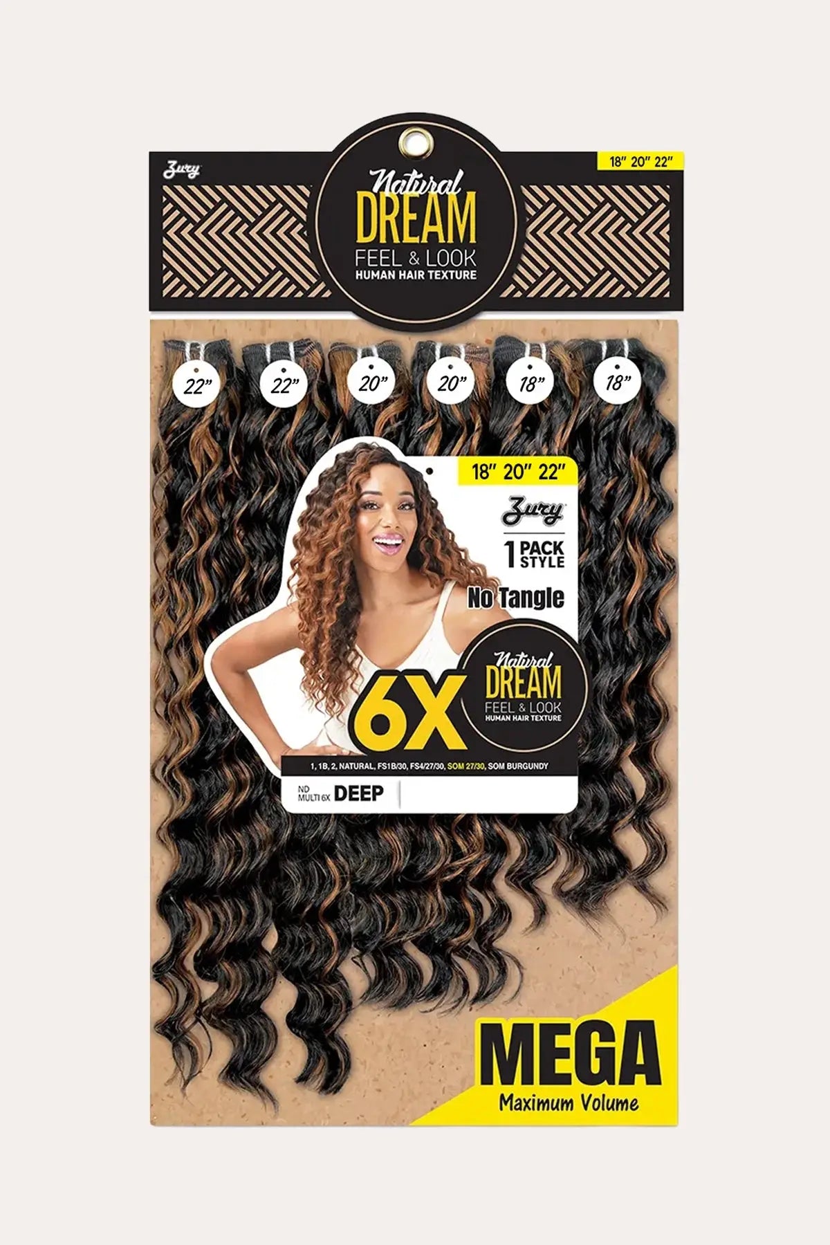 ZURY NATURAL DREAM HAIR WEAVE 6X - DEEP 182022