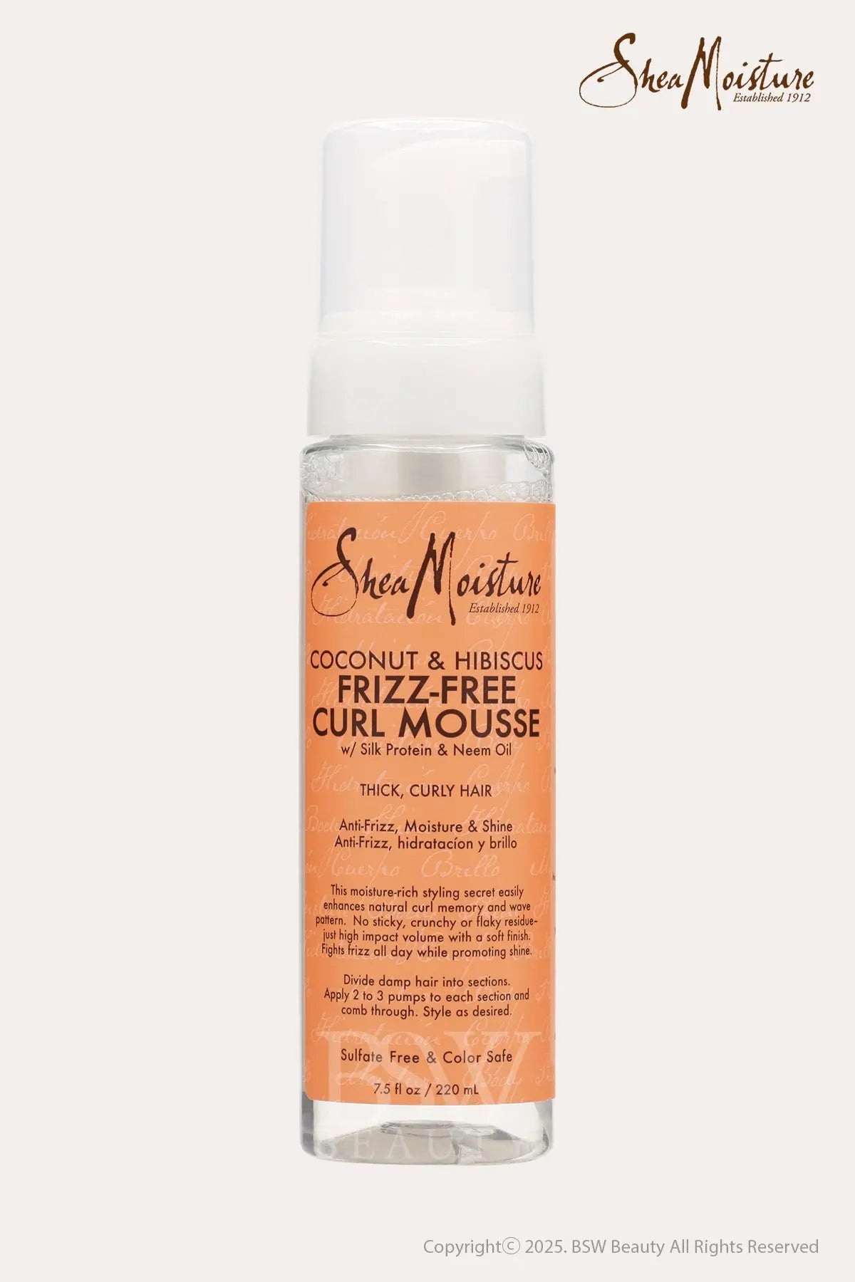 SHEA MOISTURE COCONUT & HIBISCUS FRIZZ-FREE CURL MOUSSE 7.5oz - BSW BEAUTY CANADA