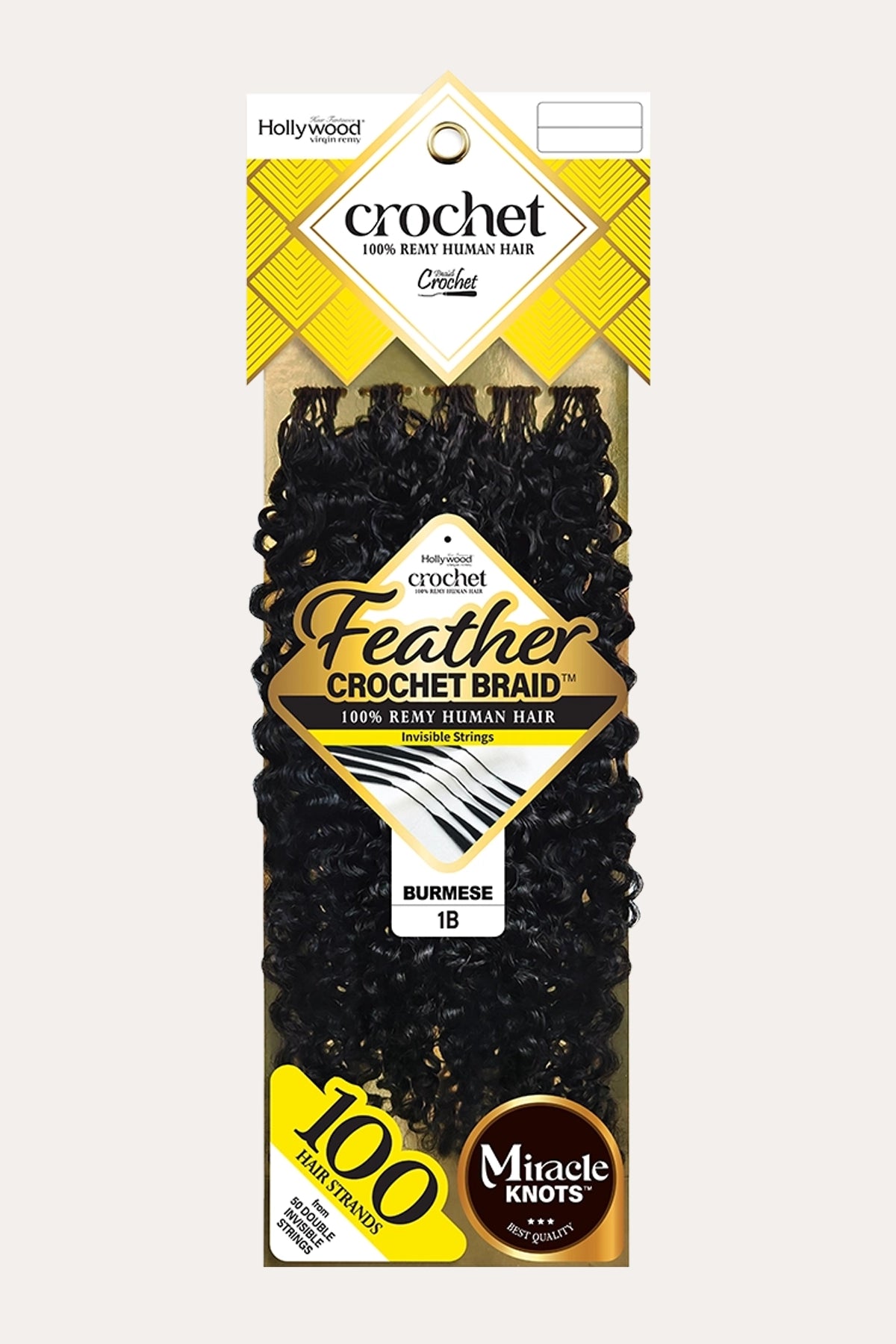 ZURY FEATHER CROCHET BRAID 100% HUMAN HAIR HOLLYWOOD  BURMESE 18
