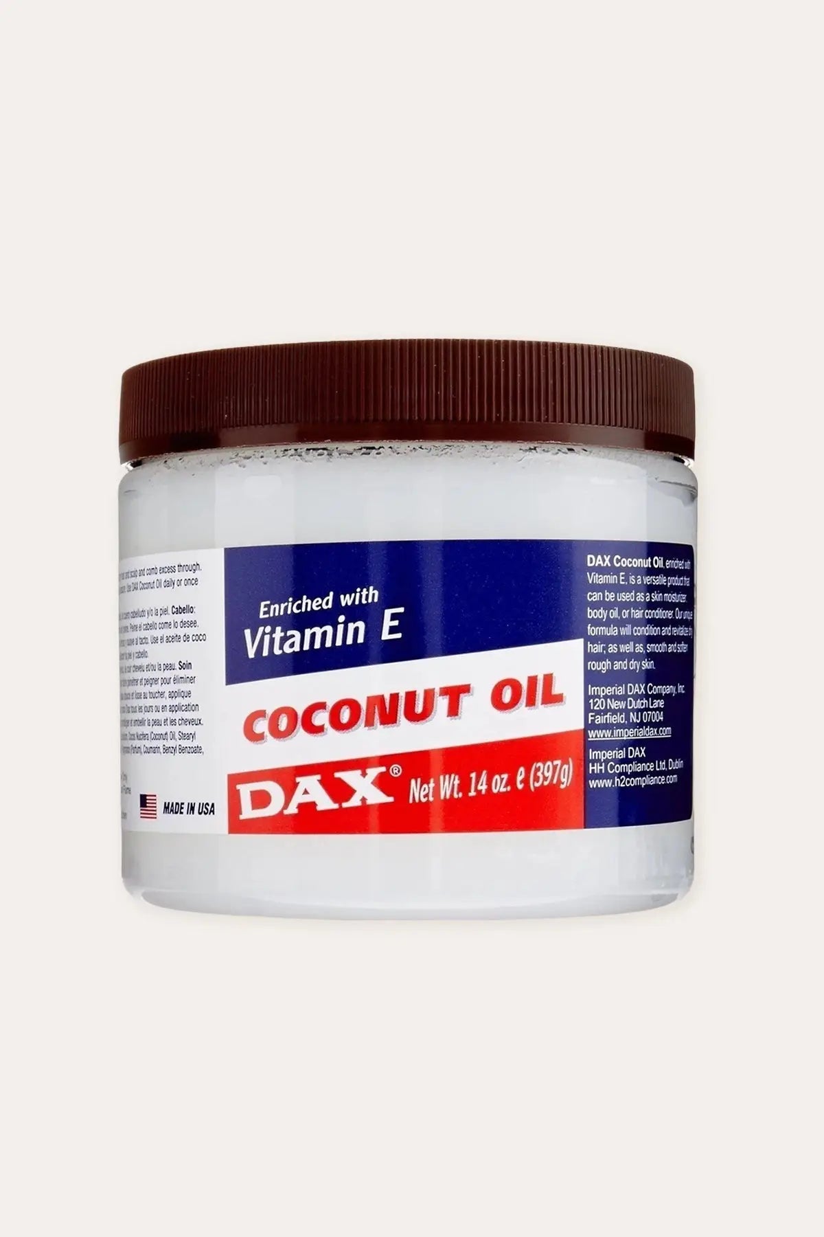 DAX COCONUT OIL ENRICHED WITH VITAMIN E FOR SKIN AND HAIR 14oz DAX