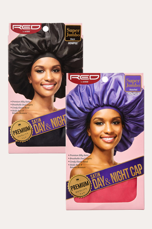 RED BY KISS PREMIUM SATIN DAY & NIGHT CAP SUPER JUMBO - BSW BEAUTY CANADA