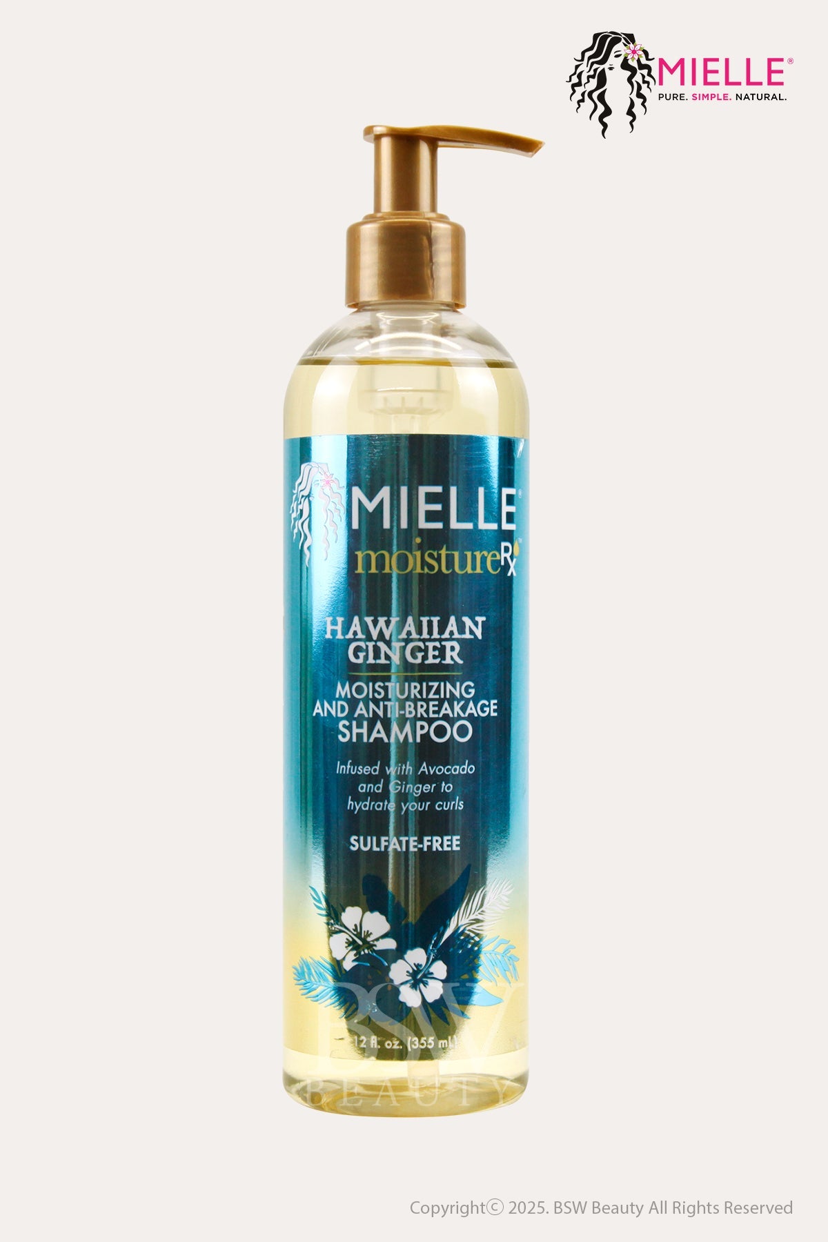 [DISCONTINUED] MIELLE MOISTURE RX HAWAIIAN GINGER MOISTURIZING AND ANTI-BREAKAGE SHAMPOO 12oz MIELLE ORGANICS