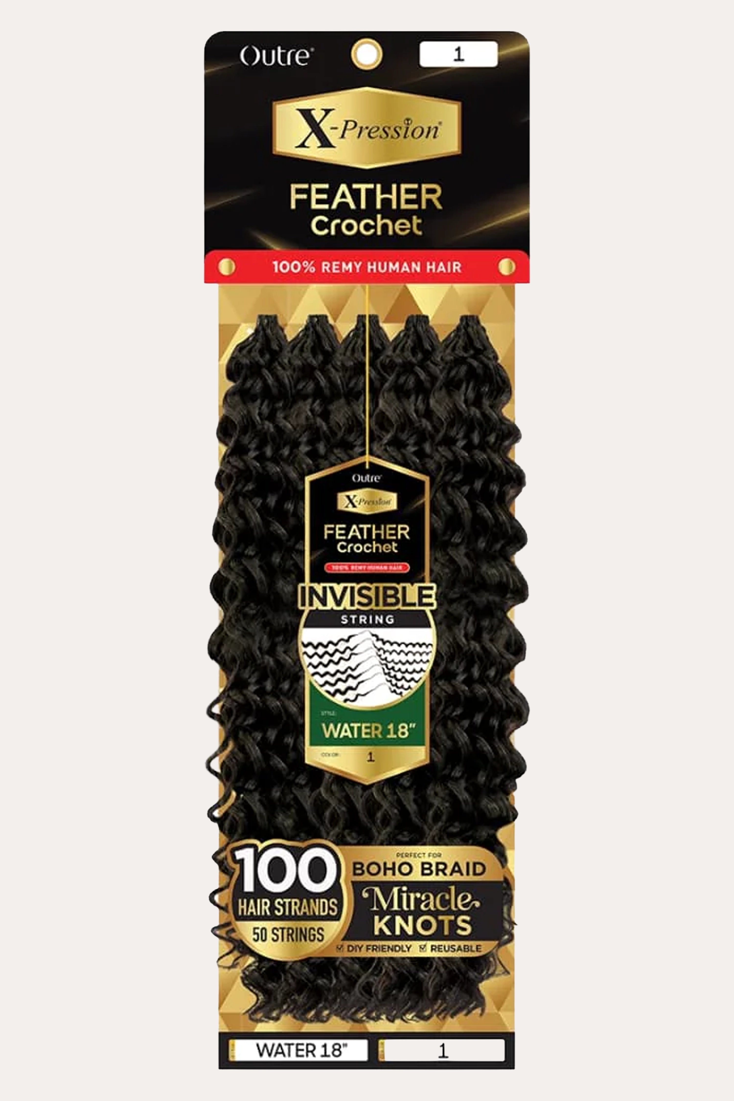 [완료] OUTRE X-PRESSION HUMAN HAIR FEATHER CROCHET - WATER 18 OUTRE