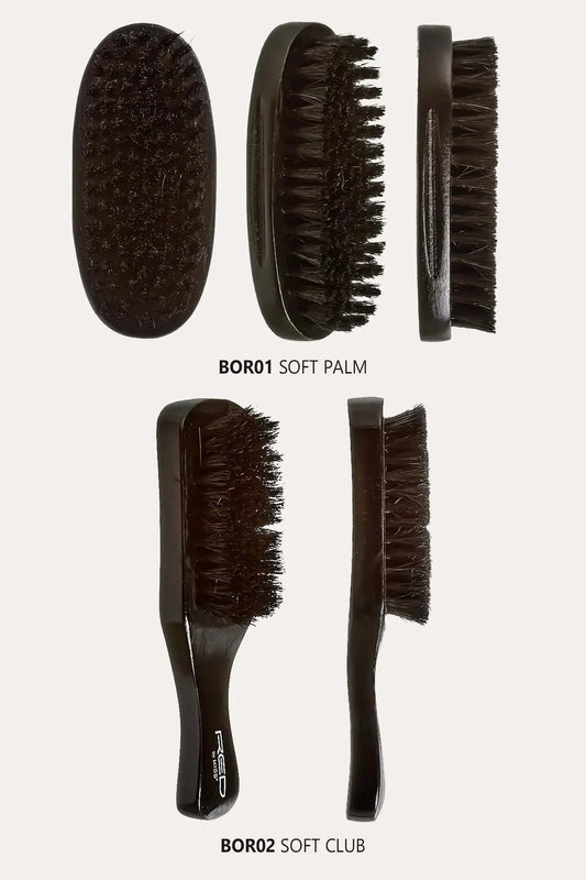 RED PROFESSIONAL 100% BOAR BRUSH SOFT BRISTLES (12 TYPES) RED BEAUTY