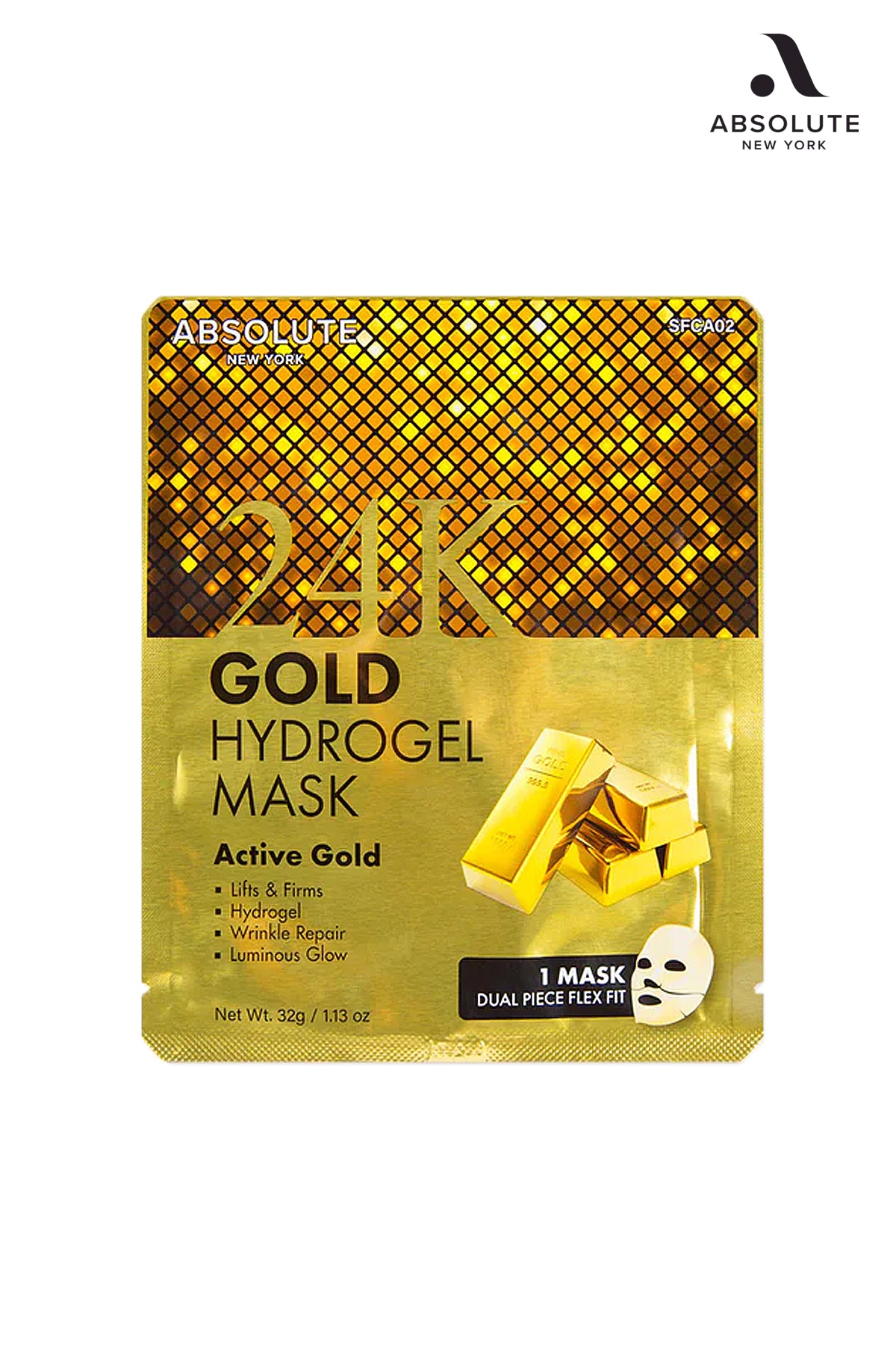 ABSOLUTE NEW YORK 24K GOLD HYDROGEL MASK - BSW BEAUTY CANADA