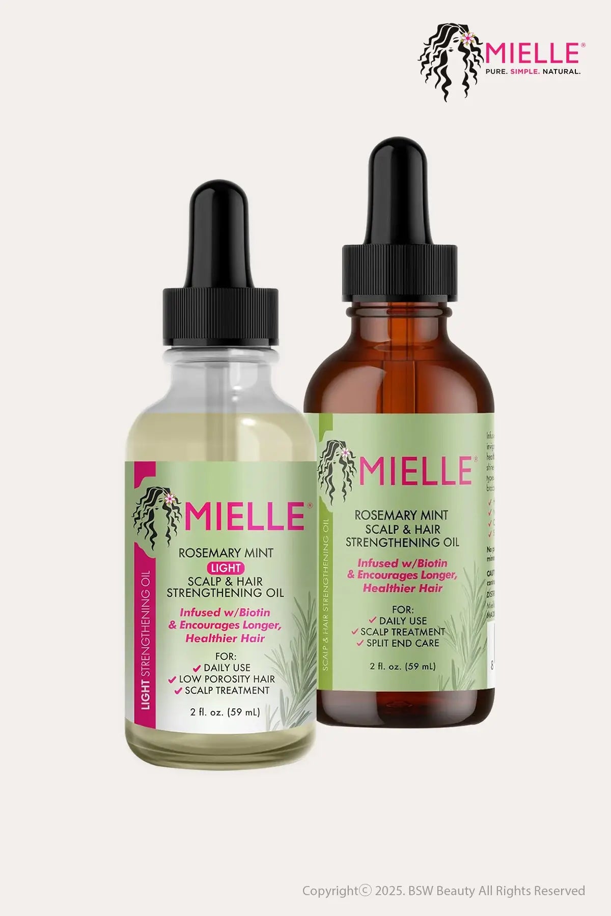 MIELLE ROSEMARY MINT SCALP & HAIR STRENGTHENING OIL INFUSED W/ BIOTIN & ENCOURAGES GROWTH 2oz - BSW BEAUTY CANADA
