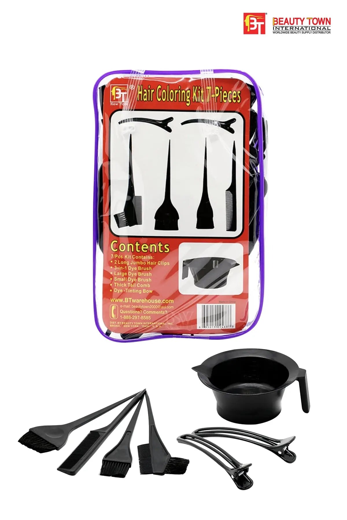 BEAUTY TOWN HAIR COLORING KIT 7-PIECES #BT9433 BEAUTY TOWN