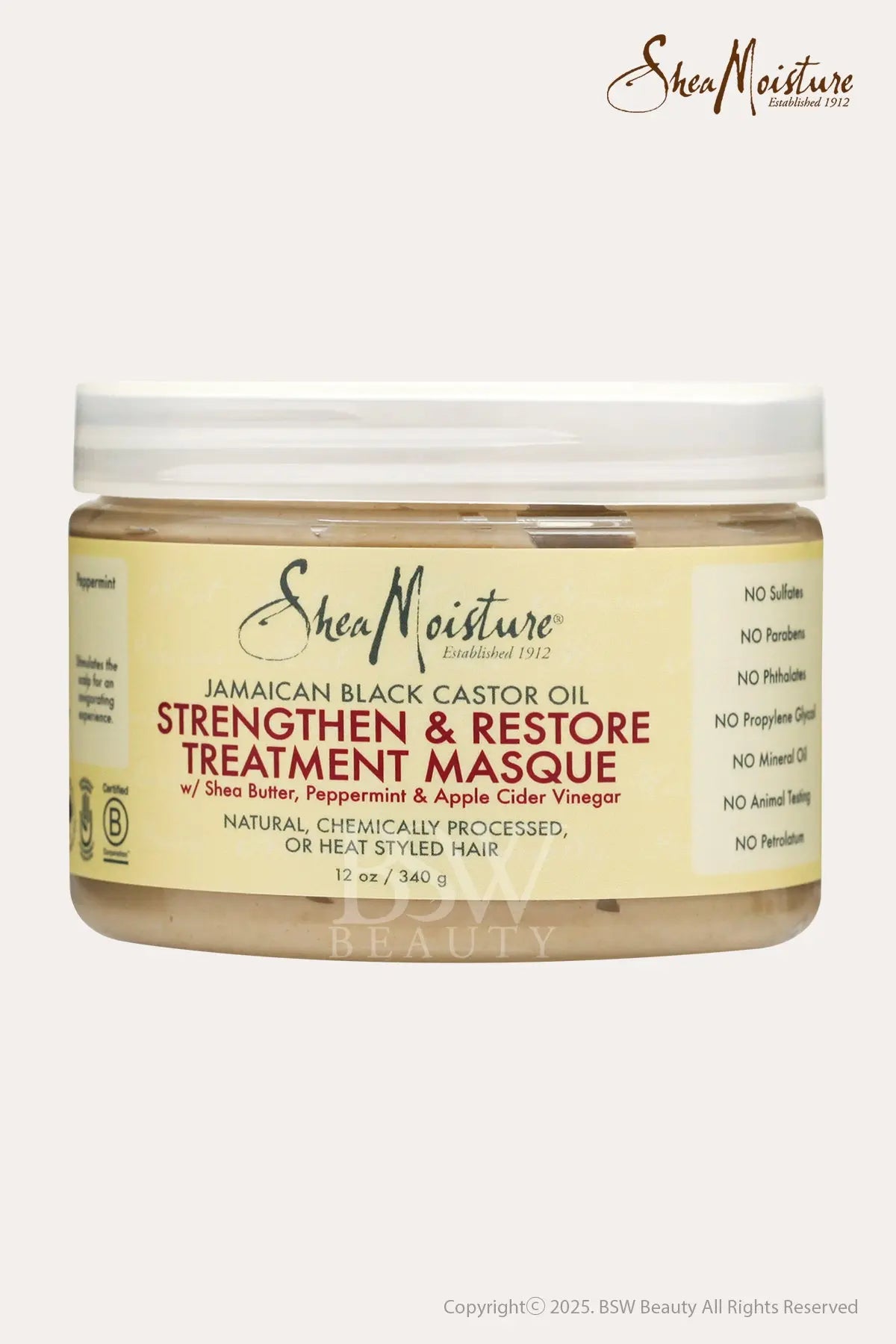 SHEA MOISTURE JAMAICAN BLACK CASTOR OIL STRENGTHEN&RESTORE TREATMENT MASQUE 12oz - BSW BEAUTY CANADA