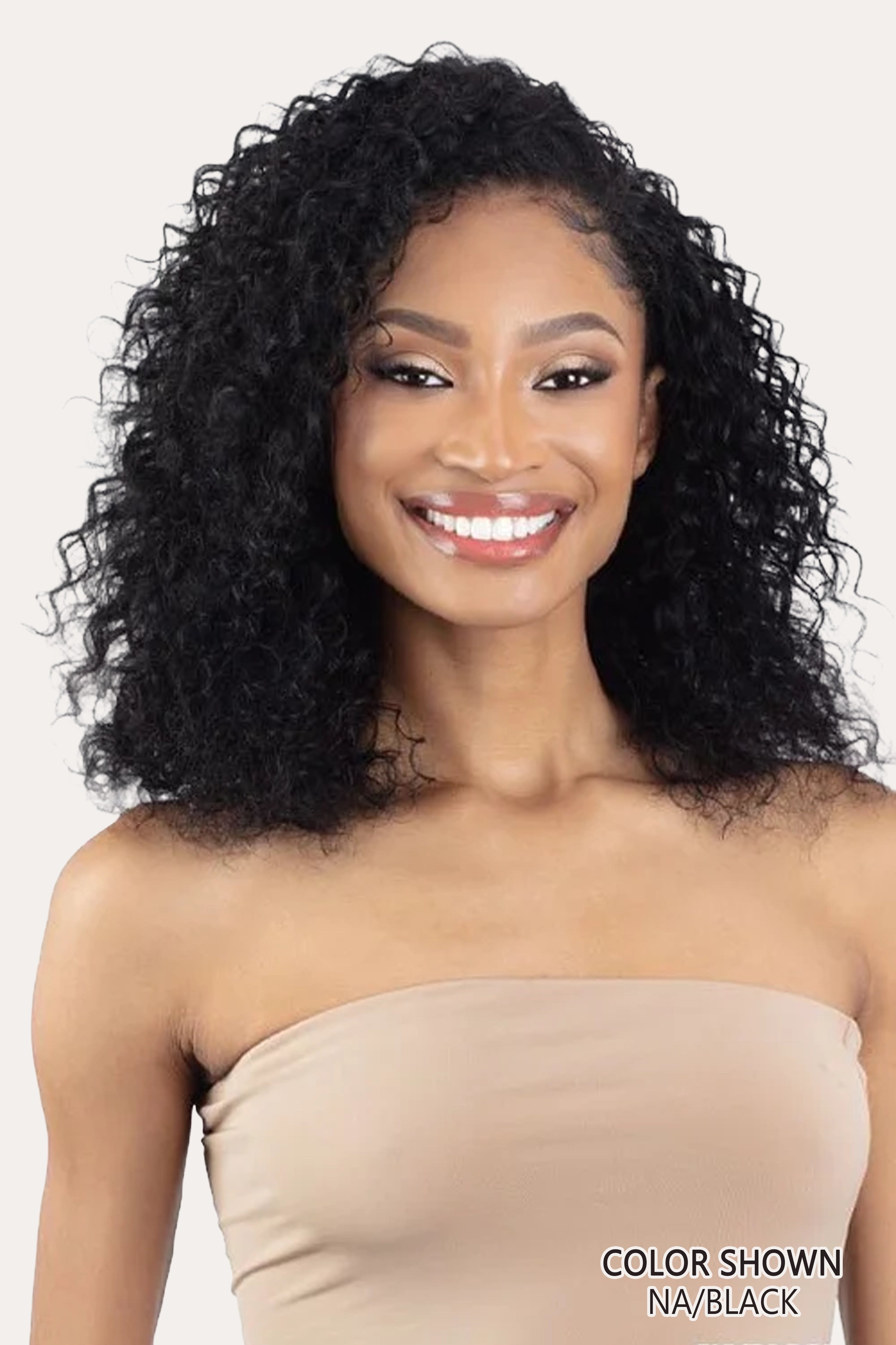 SHAKE N GO NAKED 100% HUMAN HAIR FULL CAP WIG - WATER CURL 18