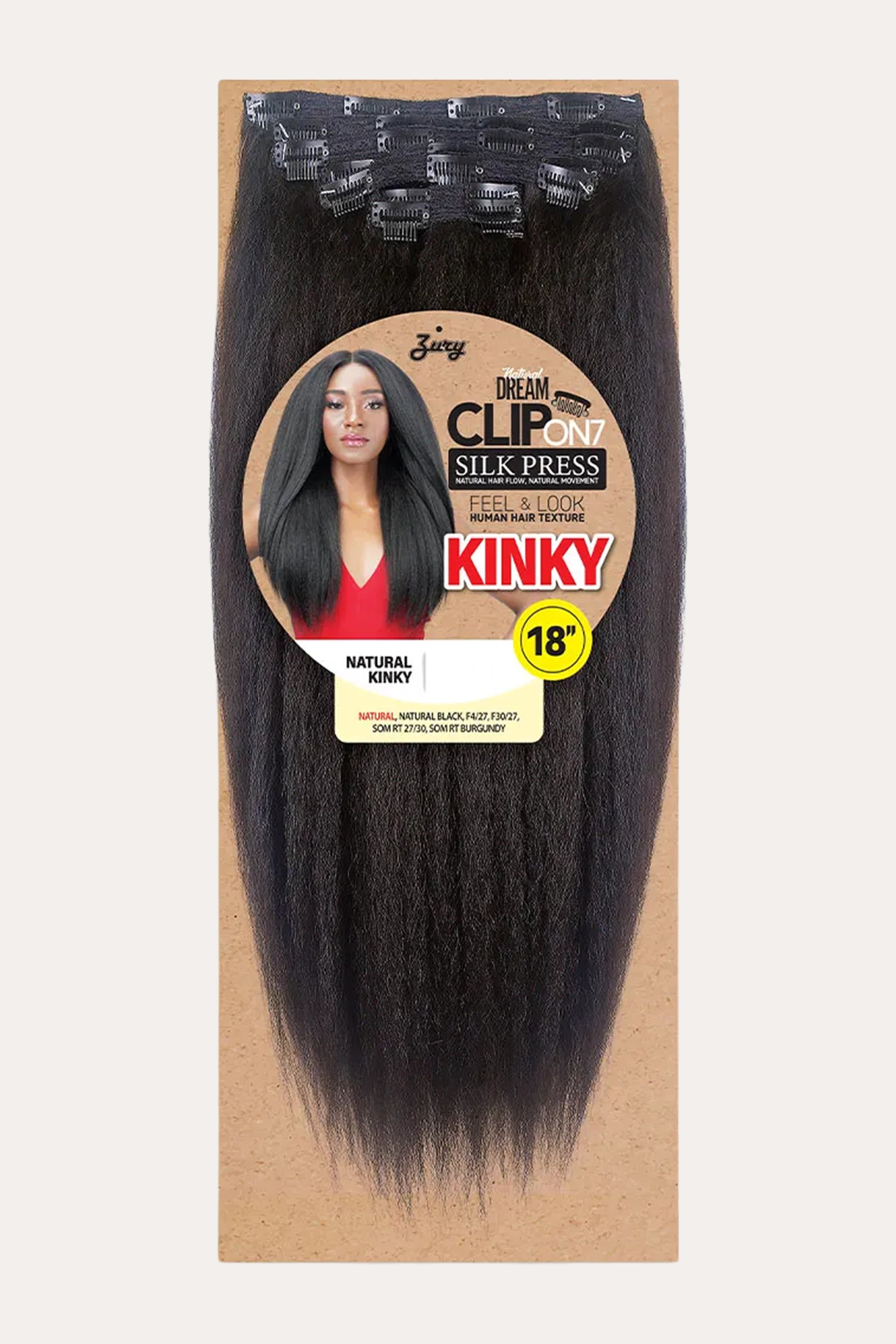 ZURY NATURAL DREAM CLIP ON 7PCS - NATURAL KINKY 18