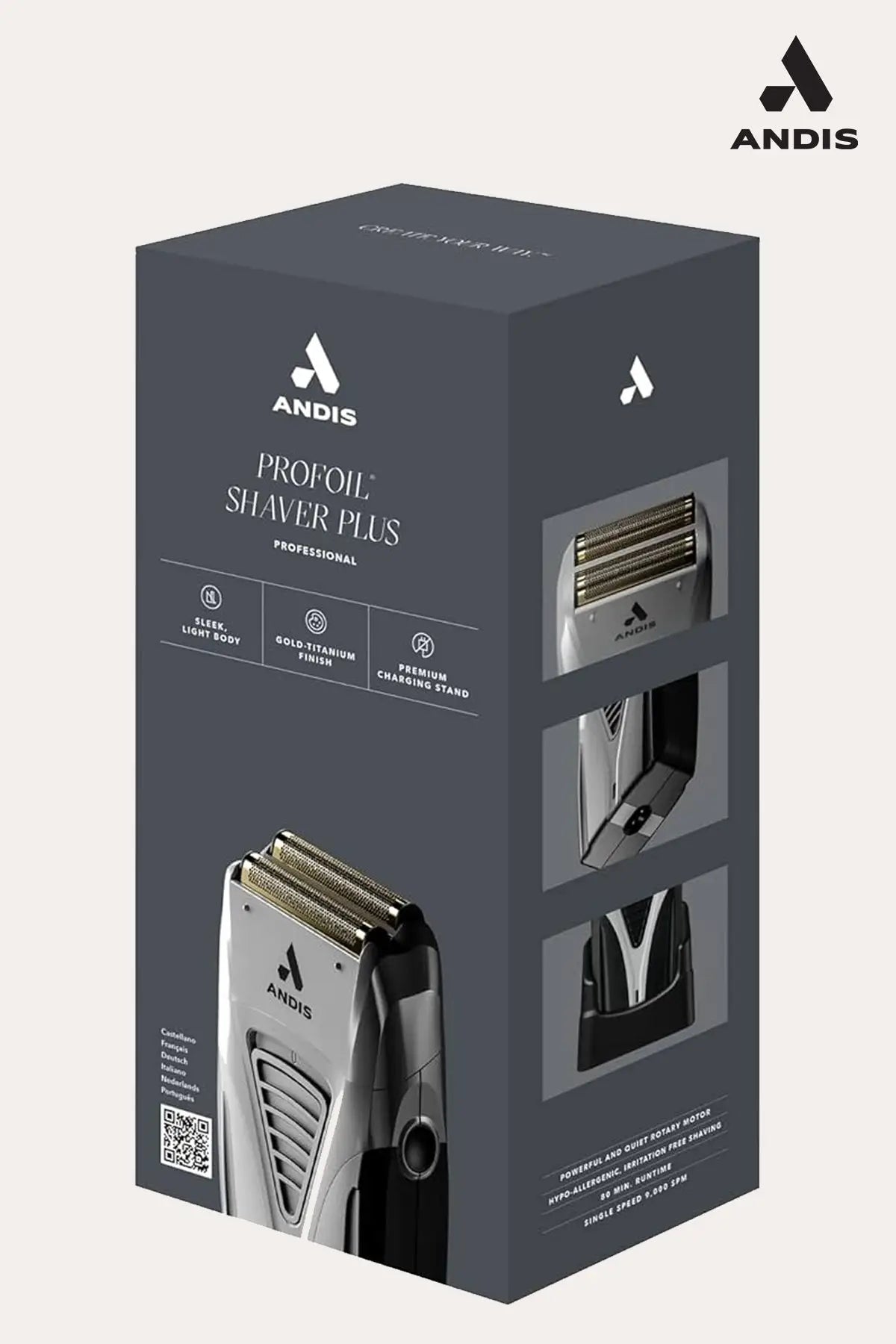 ANDIS SHAVER PROFOIL LITHIUM TITANIUM WITH CHARGE STAND