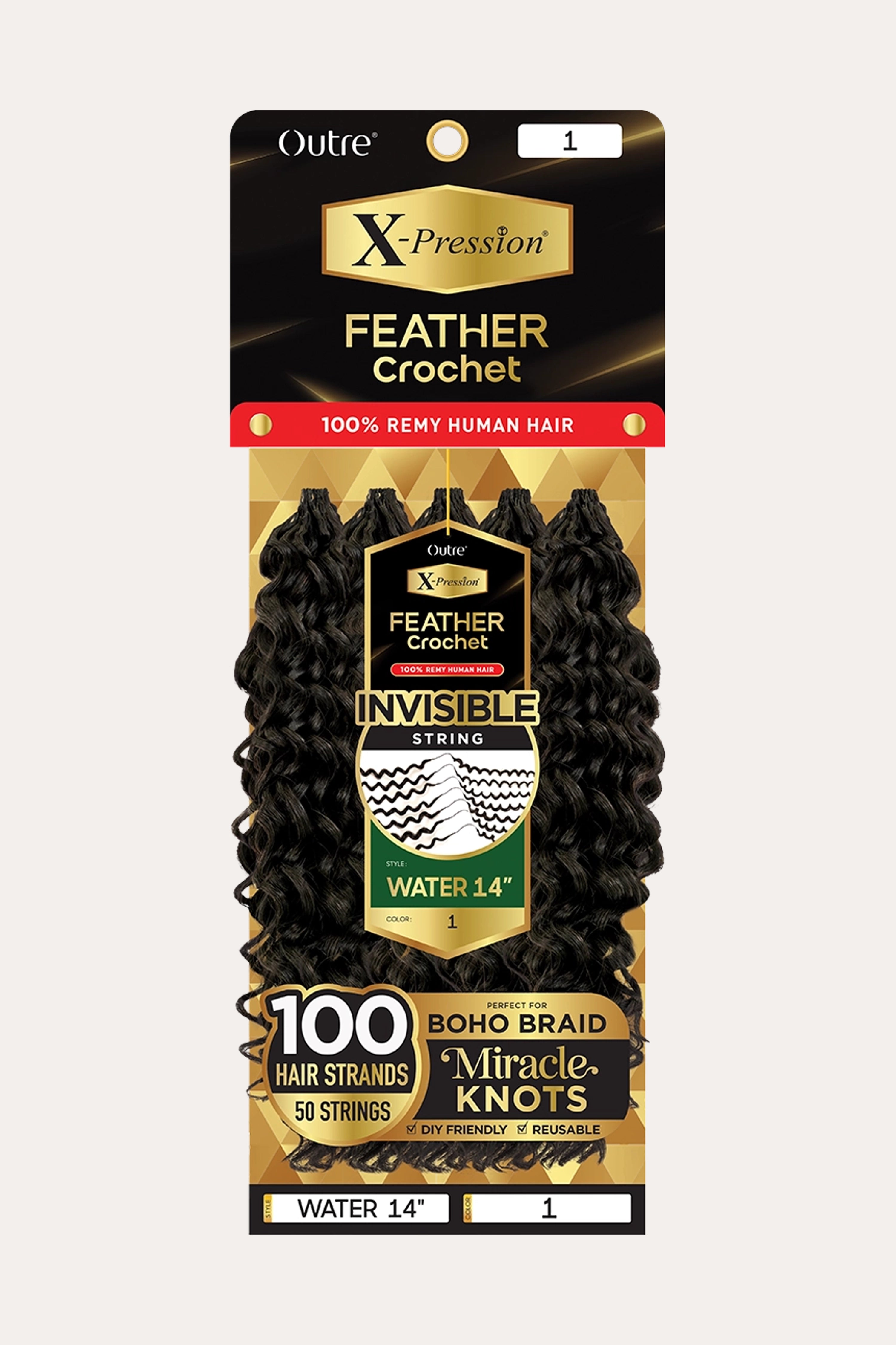 OUTRE X-PRESSION HUMAN FEATHER CROCHET WATER 14"