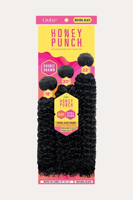 OUTRE HONEY PUNCH HUMAN HAIR WEAVE - BOHO 4A CURLY (MULTI) OUTRE