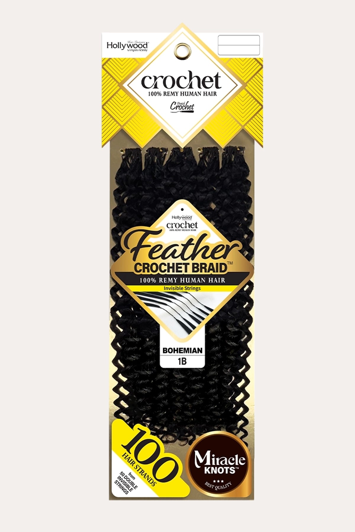 ZURY FEATHER CROCHET BRAID 100% HUMAN HAIR HOLLYWOOD - BOHEMIAN 14