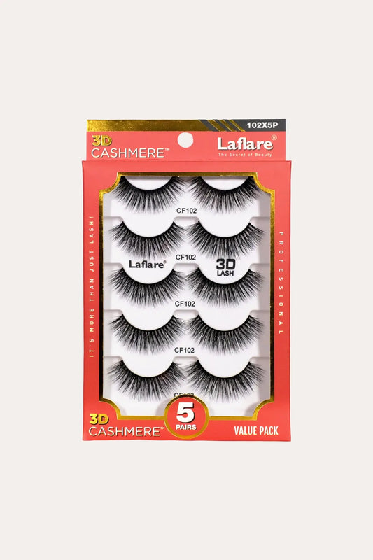 LAFLARE 3D CASHMERE LASHES_5 PAIRS VALUE PACK LAFLARE