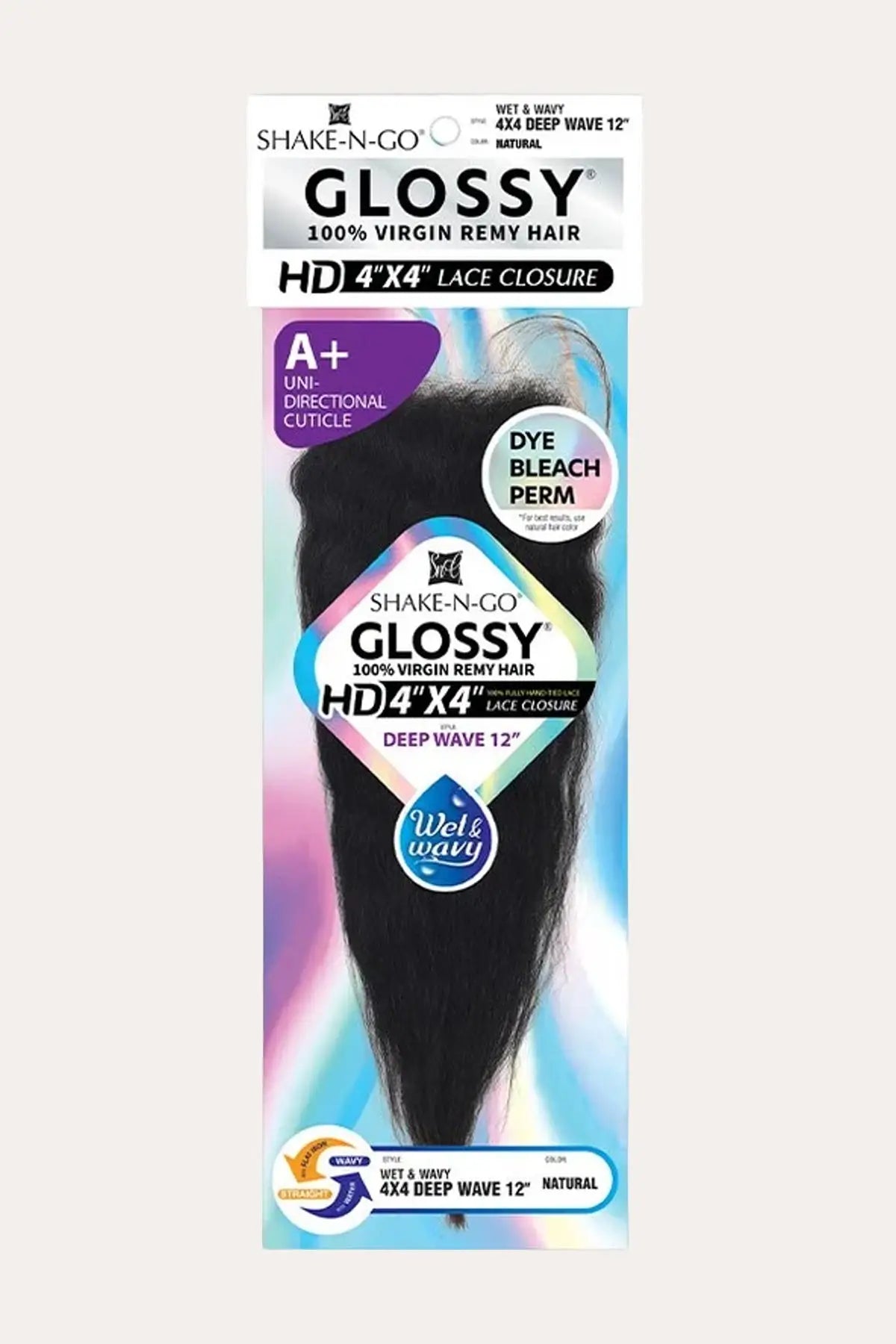 SHAKE N GO GLOSSY 4X4 DEEP WAVE WET&WAVY 12" CLOSURE SHAKE N GO