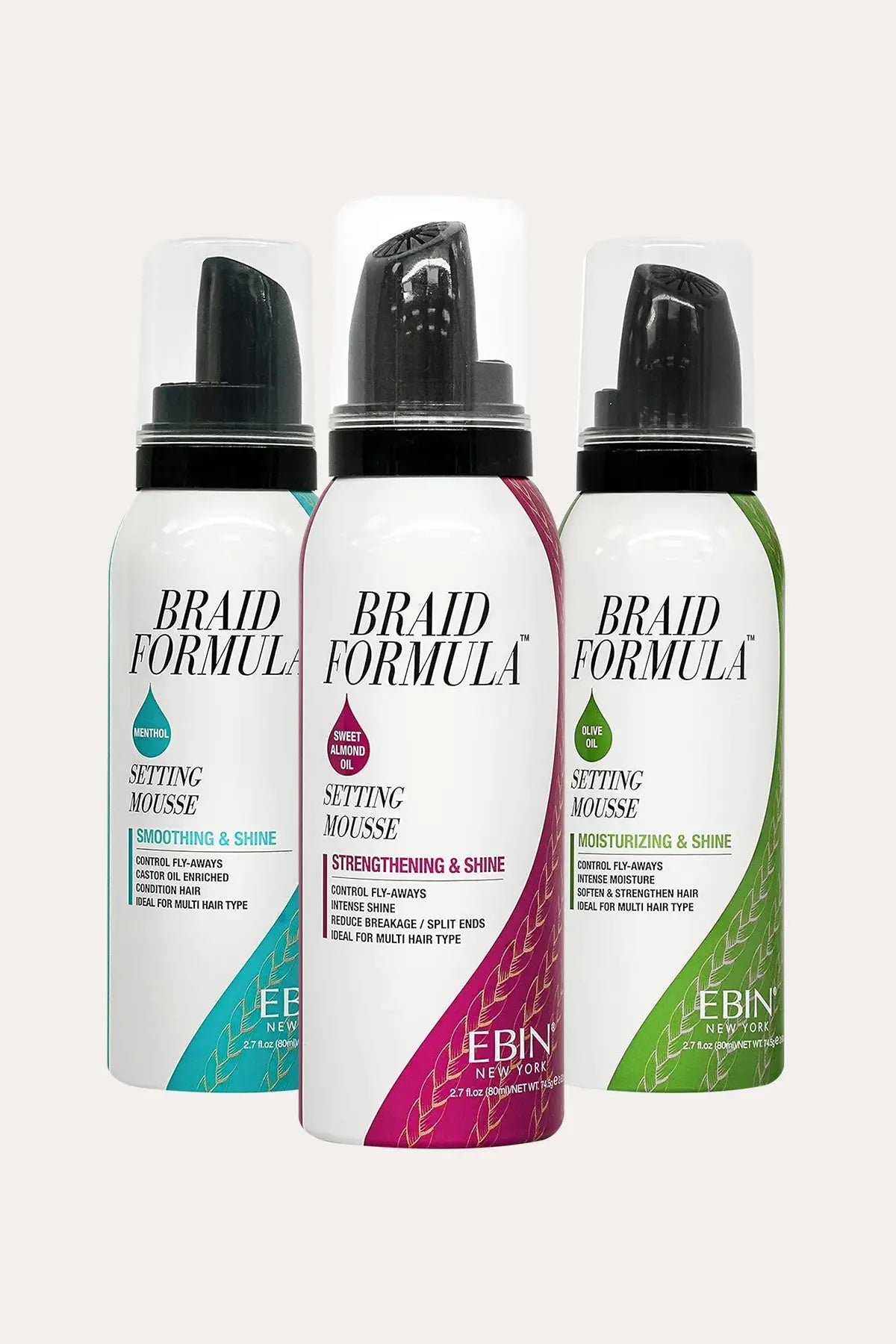 EBIN NEW YORK BRAID FORMULA SETTING MOUSSE 2.7oz - BSW BEAUTY CANADA
