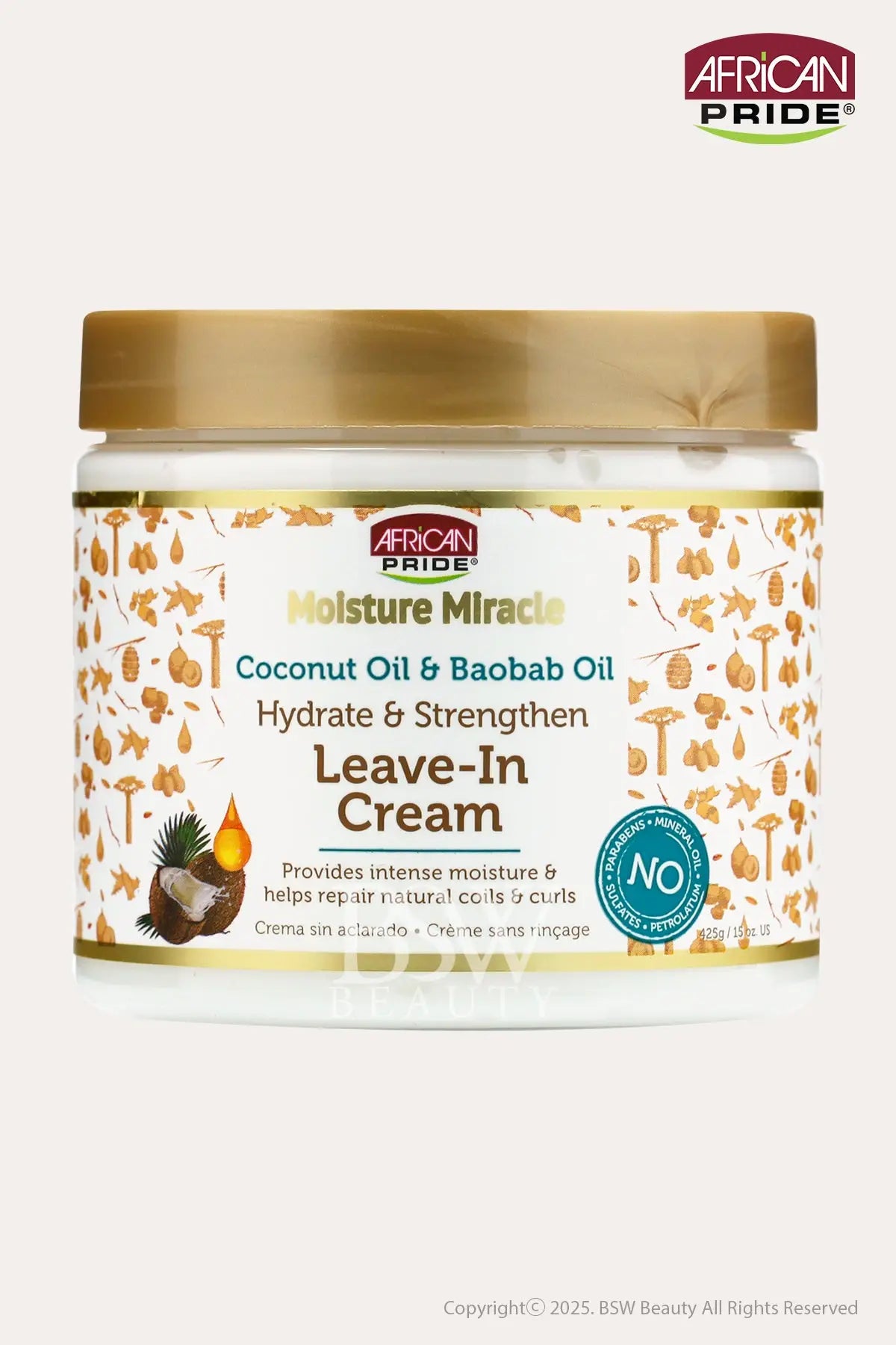 AFRICAN PRIDE MOISTURE MIRACLE HYDRATE & STRENGTHEN LEAVE-IN CREAM 15oz - BSW BEAUTY CANADA