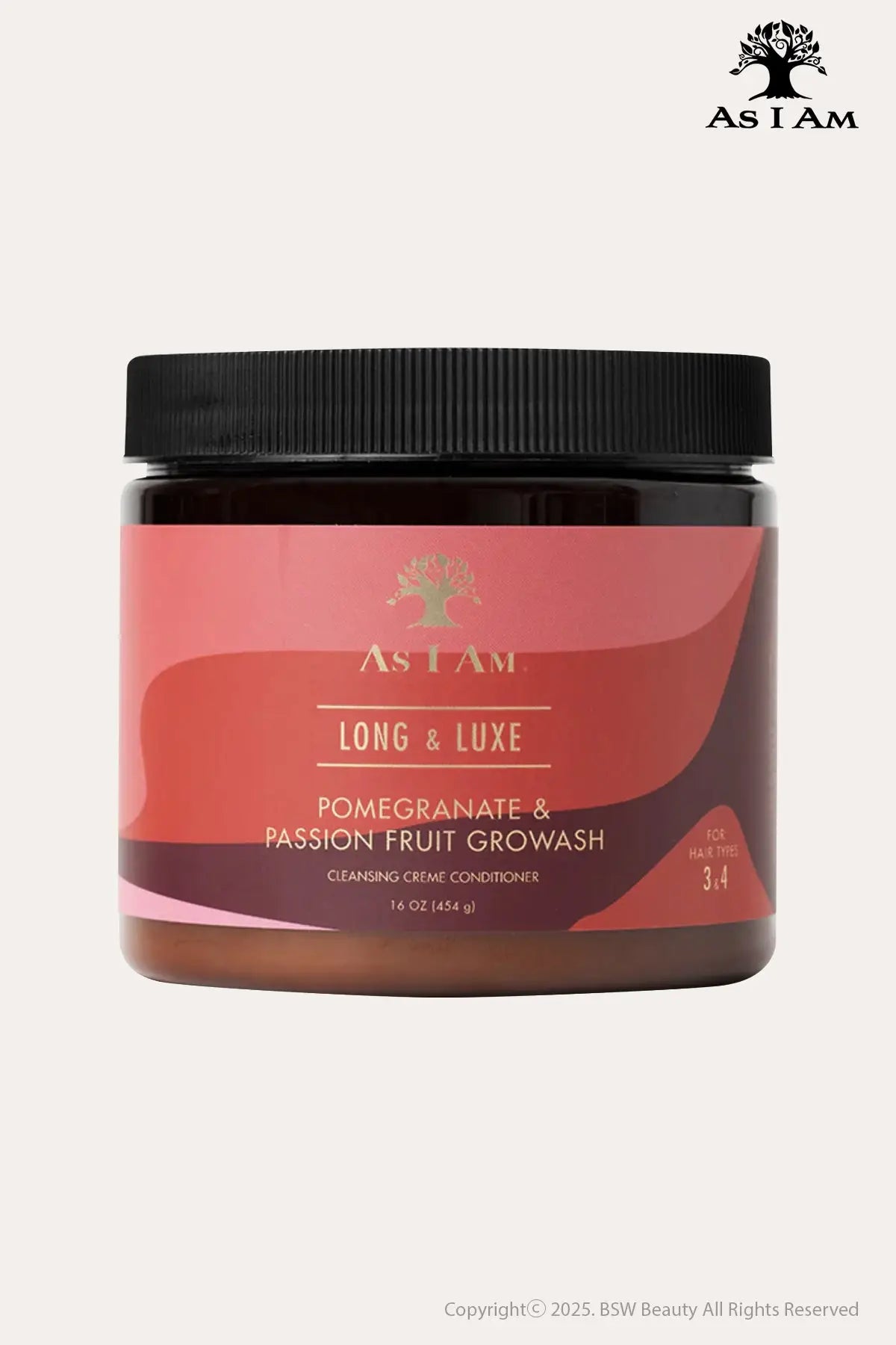 AS I AM LONG AND LUXE POMEGRANATE & PASSION FRUIT GROWASH CLEANSING CREME CONDITIONER 16oz - BSW BEAUTY CANADA