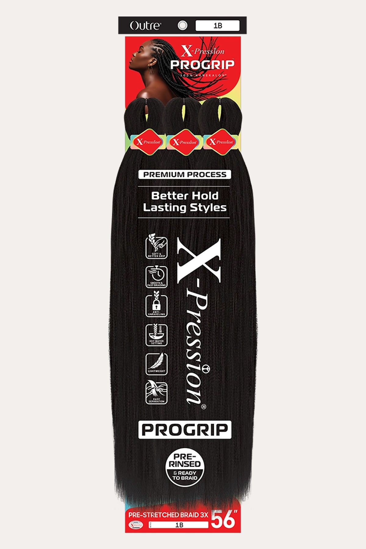 OUTRE X-PRESSION 3X PROGRIP PRE-STRETCHED BRAID 56" - BSW BEAUTY CANADA