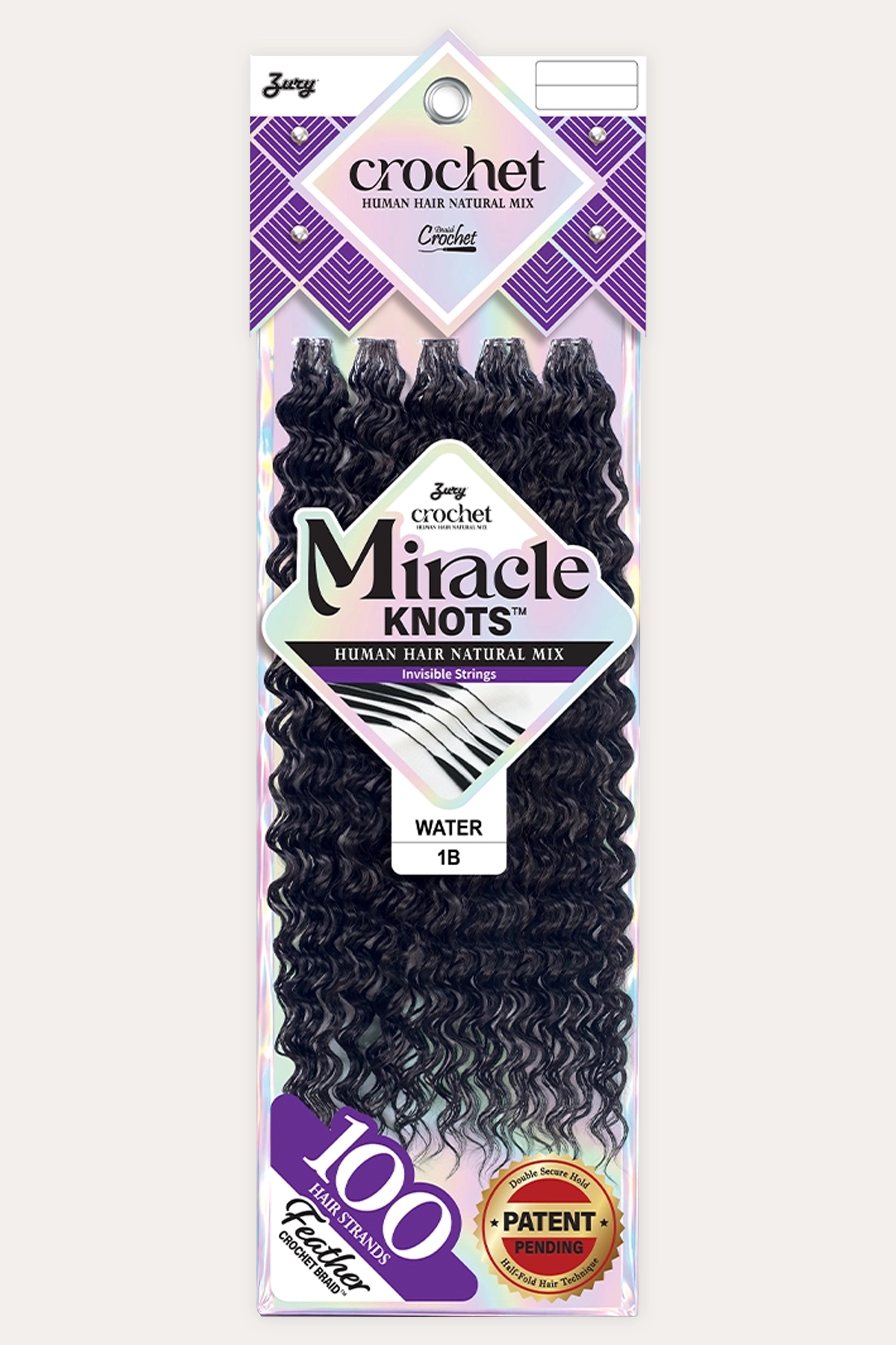ZURY MIRACLE KNOTS FEATHER CROCHET BRAID WATER 18"