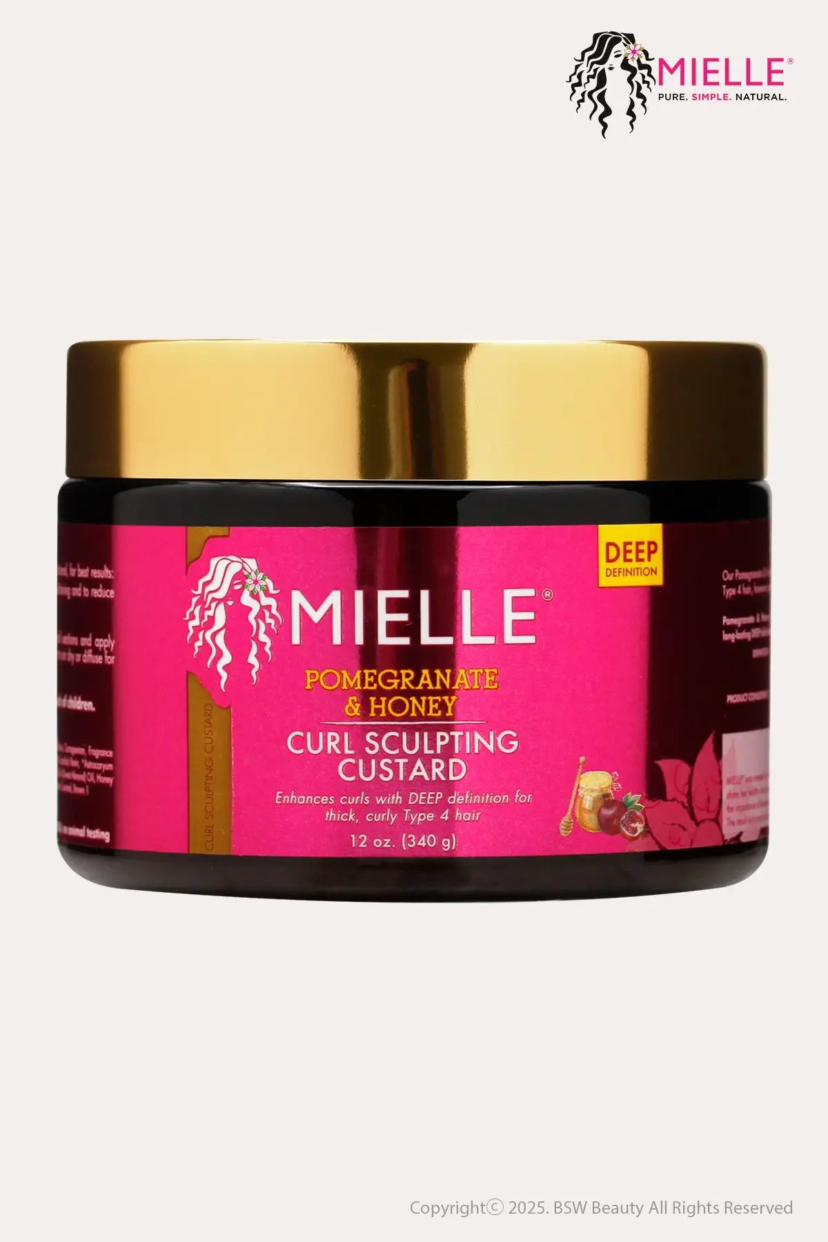 MIELLE ORGNICS POMEGRANATE & HONEY COIL SCULPTING CUSTARD 12oz - BSW BEAUTY CANADA