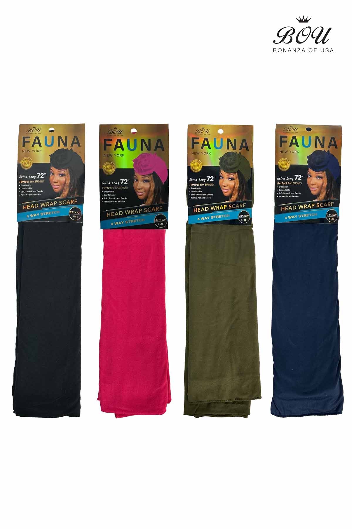 BOU FAUNA LONG HEAD WRAP SCARF 4 COLORS - BSW BEAUTY CANADA