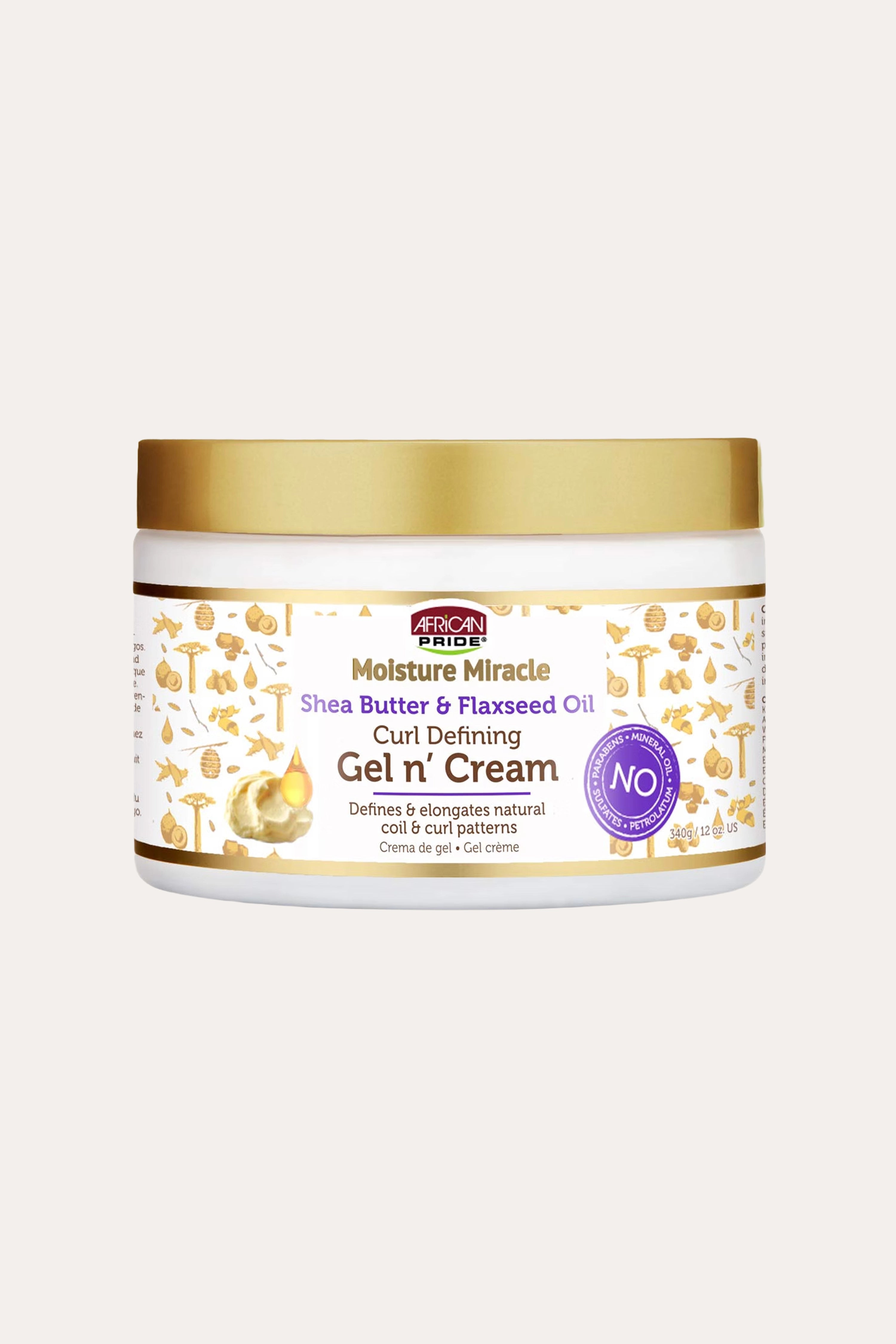 AFRICAN PRIDE MOISTURE CURL DEFINING GEL N' CREAM 12oz | Curl Activator