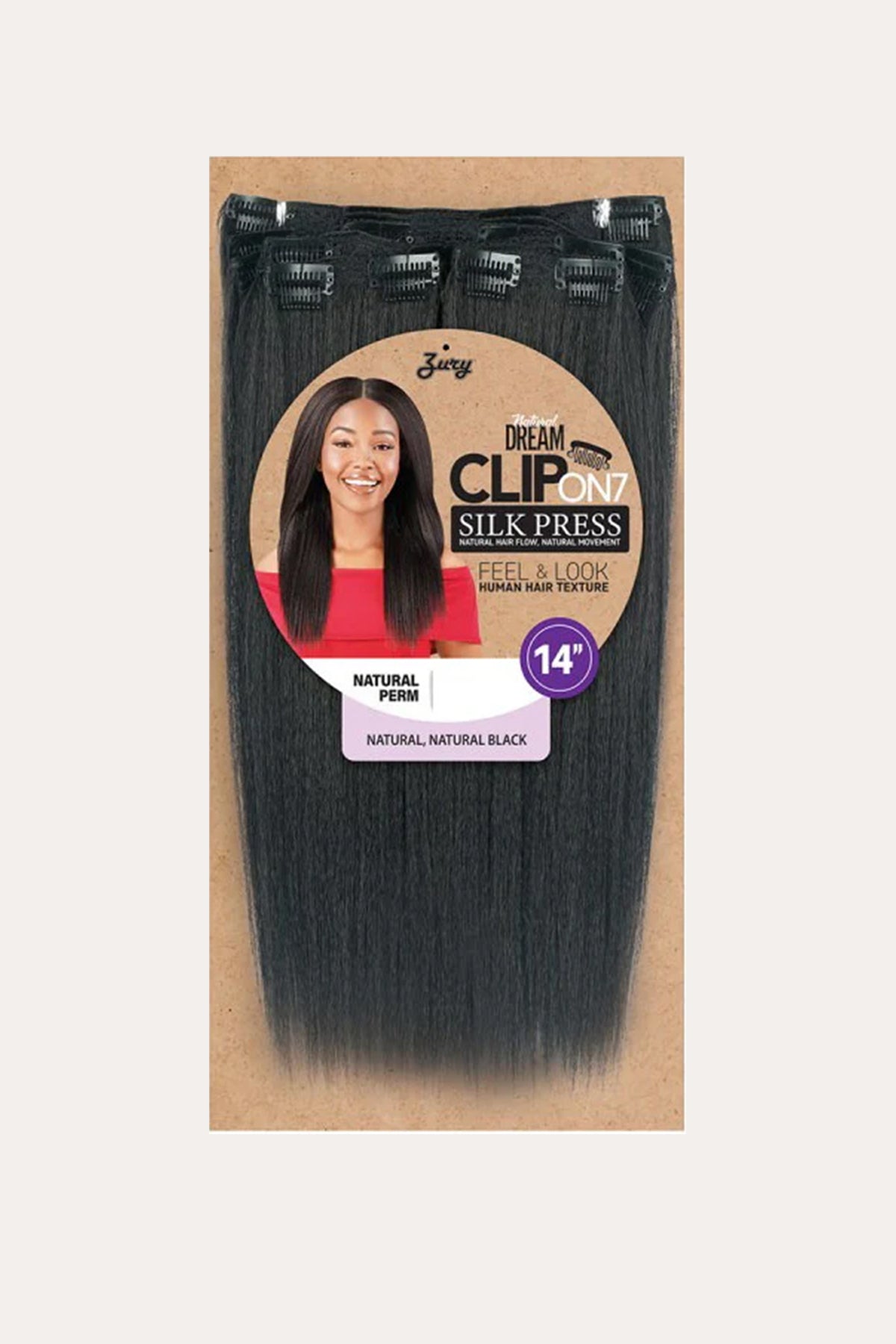 ZURY NATURAL DREAM CLIP ON  NATURAL PERM 14" 7PCS - BSW BEAUTY CANADA
