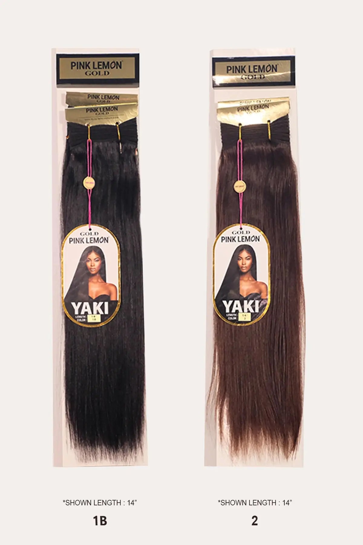 PINK LEMON GOLD 100% REMI HUMAN HAIR WEAVE - YAKI 12" PINK LEMON