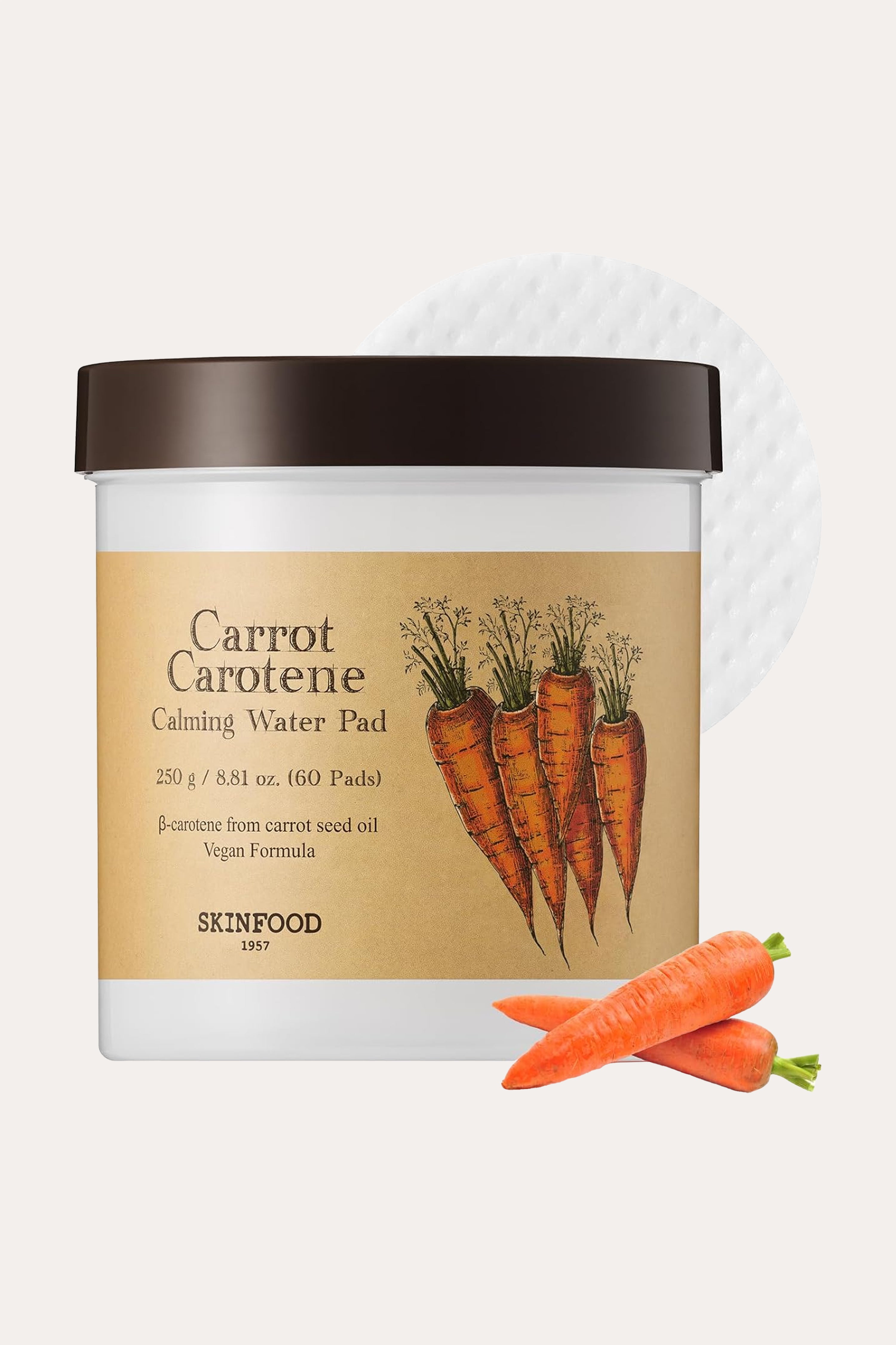 SKINFOOD CARROT CAROTENE CALMING WATER TONER PADS - BSW BEAUTY CANADA