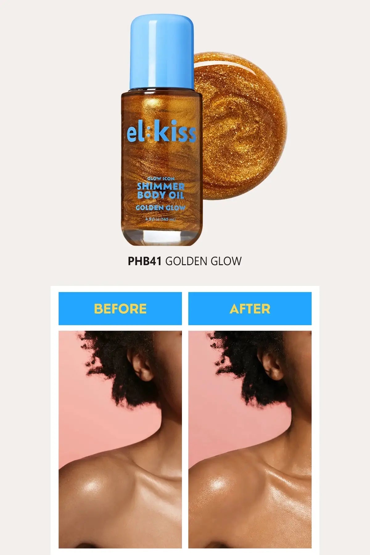 RED EL KISS GLOW ICON SHIMMER HAIR & BODY OIL 3.38oz (4 Shades)