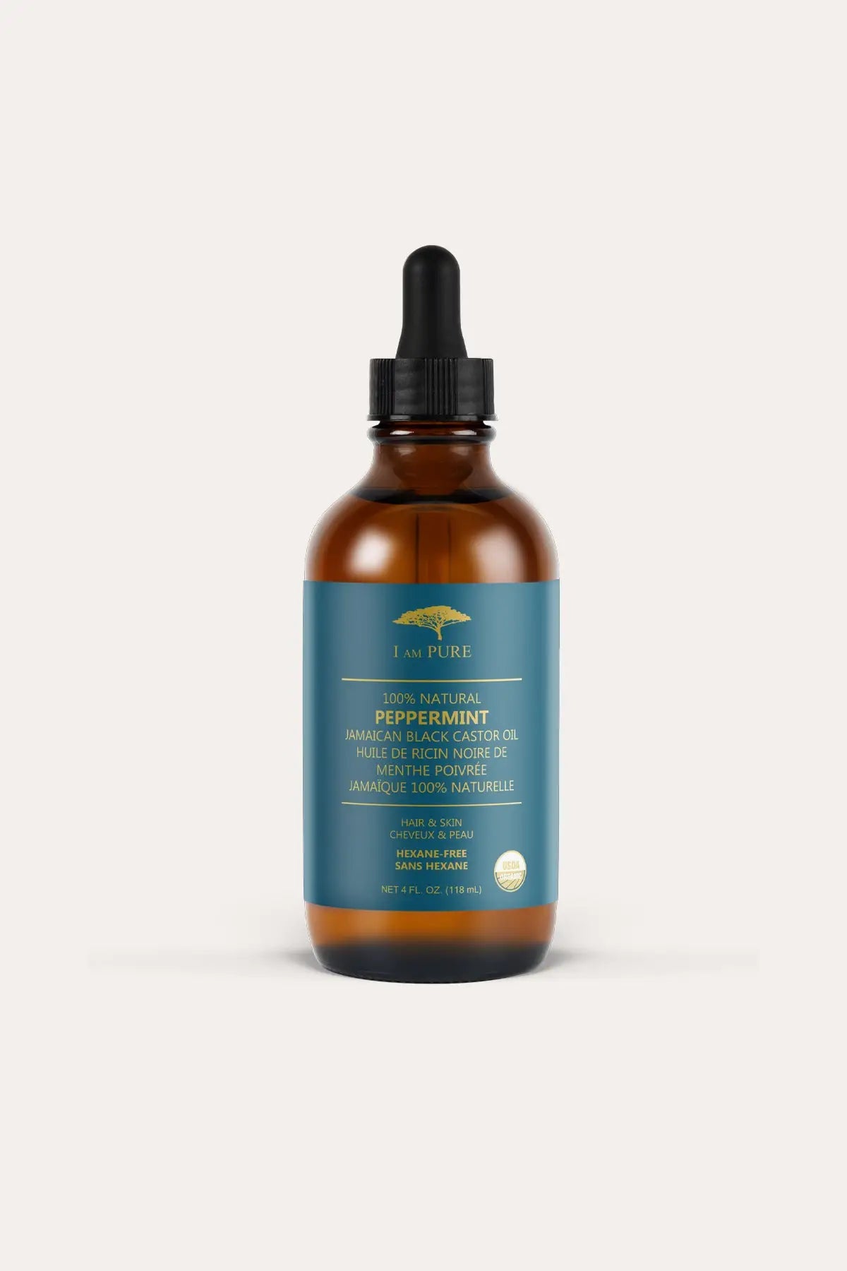 I AM PURE 100% NATURAL JAMAICAN BLACK CASTOR OIL - PEPPERMINT I AM PURE
