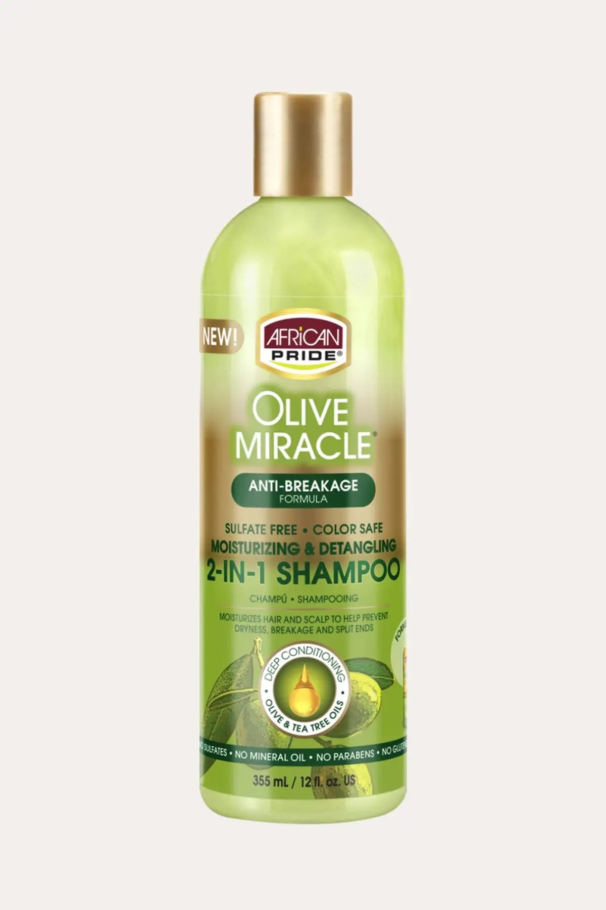 AFRICAN PRIDE OLIVE MIRACLE 2IN1 SHAMPOO 12oz AFRICAN PRIDE