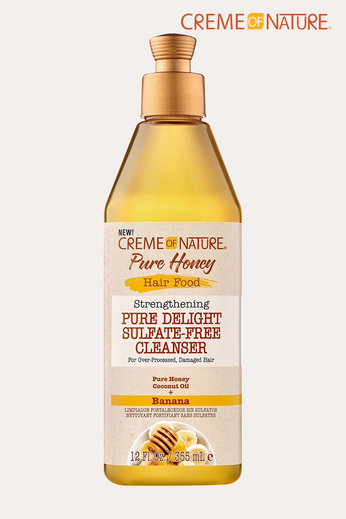 CREME OF NATURE PURE HONEY HAIR FOOD STRENGTHENING PURE DELIGHT SULFATE-FREE CLEANSER BANANA 12oz - BSW BEAUTY CANADA