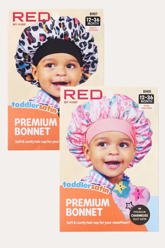 RED BY KISS TODDLER SATIN PREMIUM BONNET 12-36 MONTH RED BEAUTY