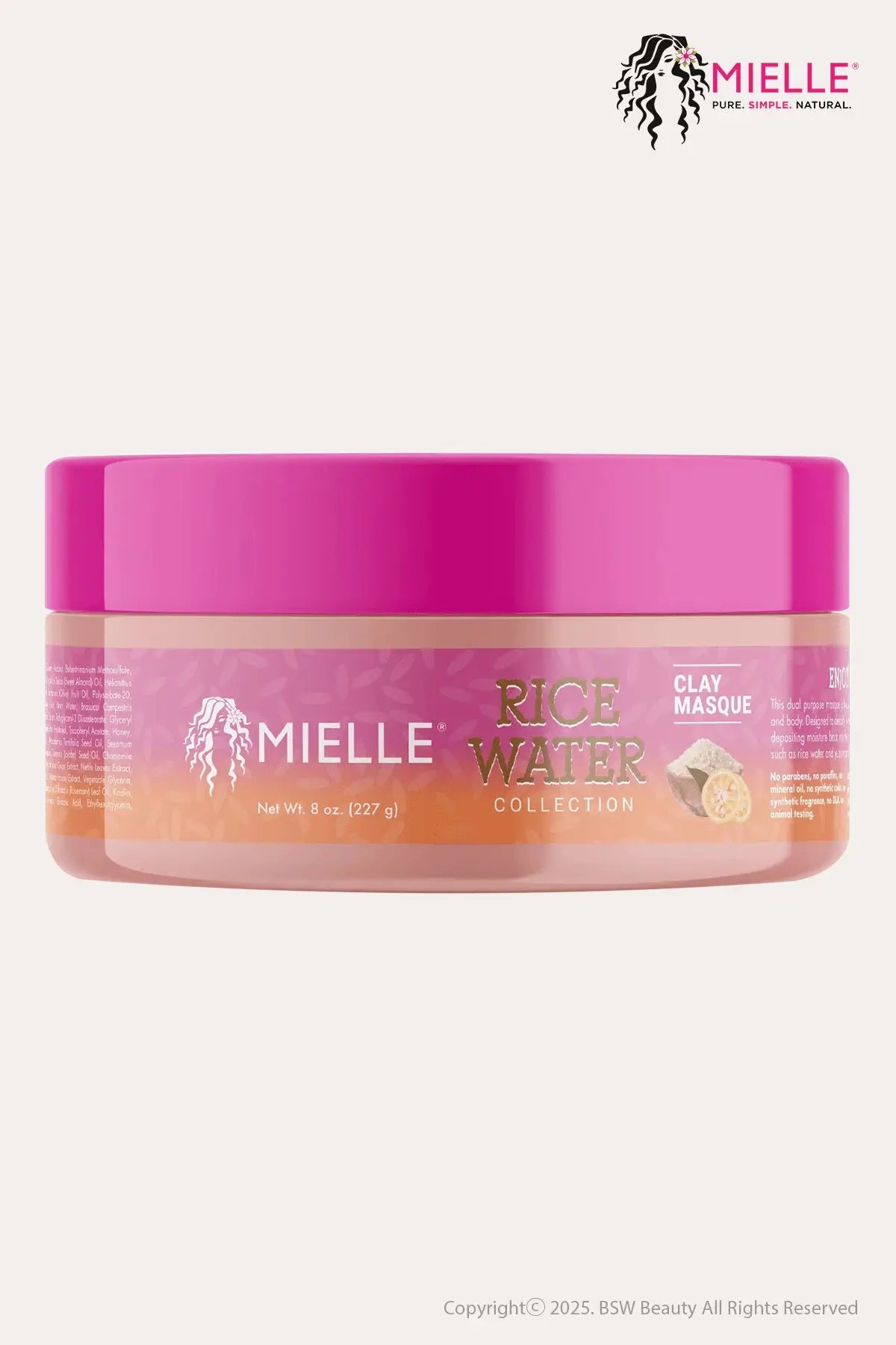 MIELLE RICE WATER COLLECTION CLAY MASQUE 8oz - BSW BEAUTY CANADA
