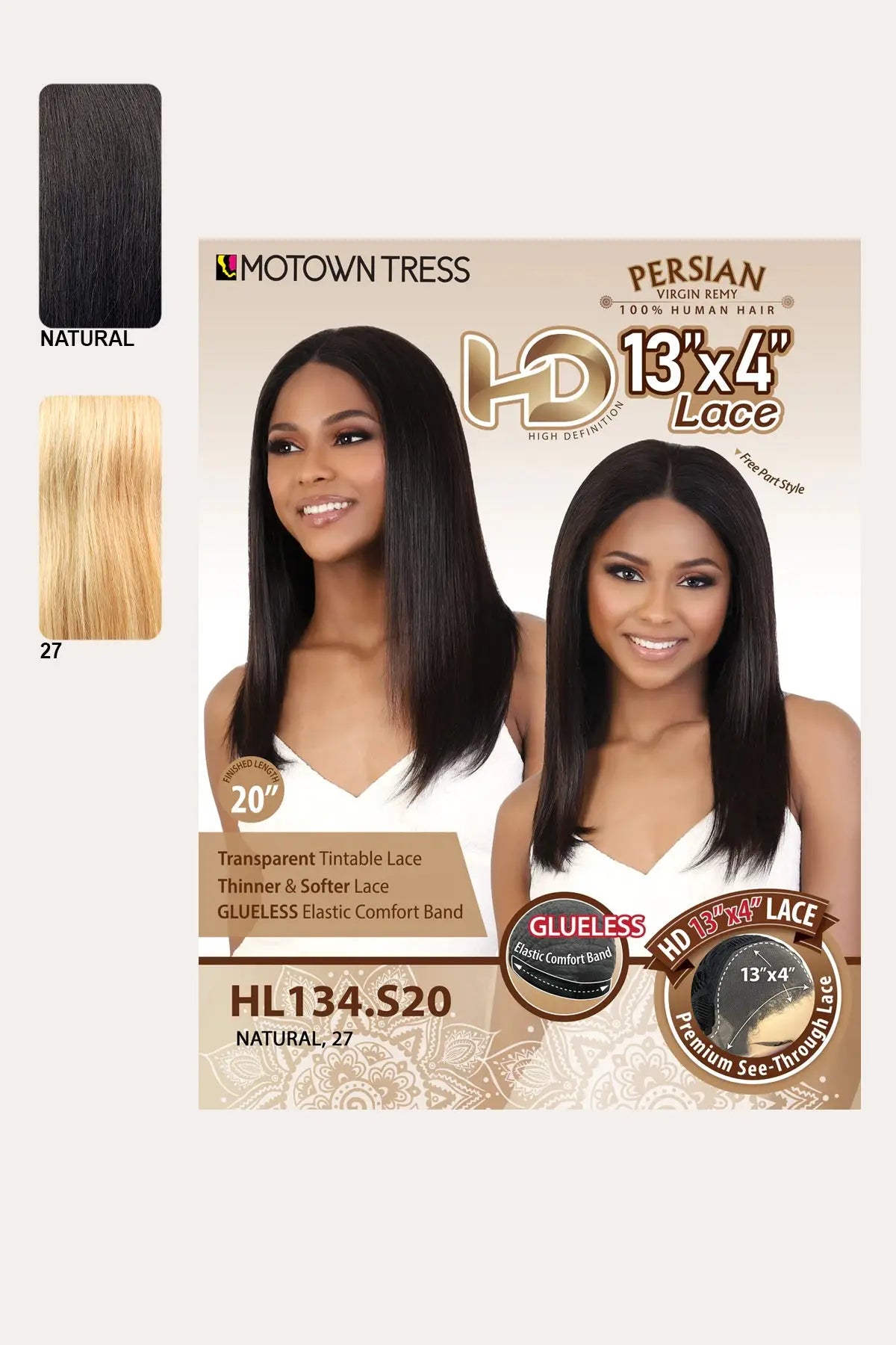 MOTOWN TRESS  PERSIAN VIRGIN HUMAN HAIR 13 X 4 LACE WIG - HL134.S20 20" - BSW BEAUTY CANADA