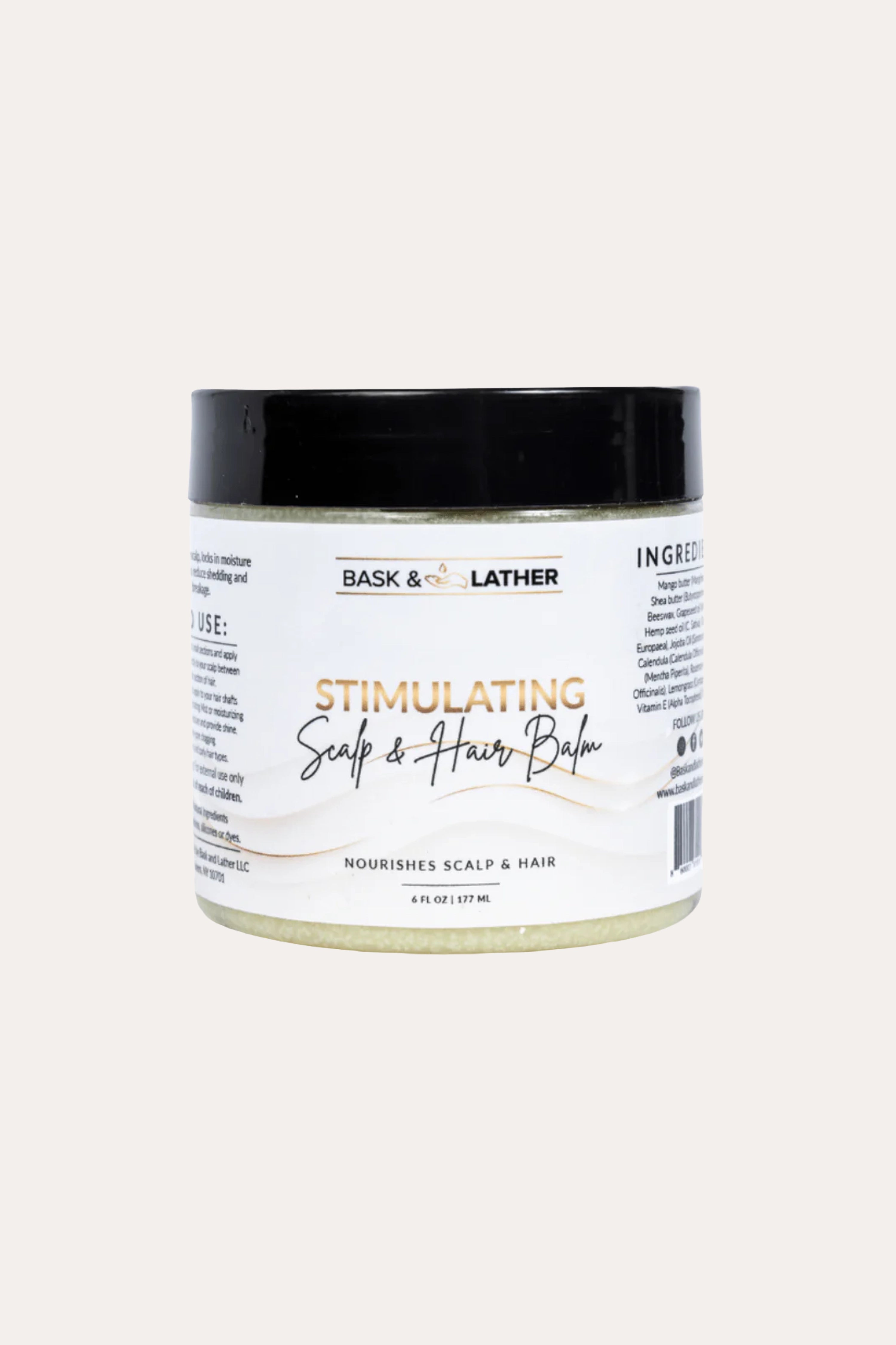 BASK & LATHER STIMULATING SCALP & HAIR BALM 6oz