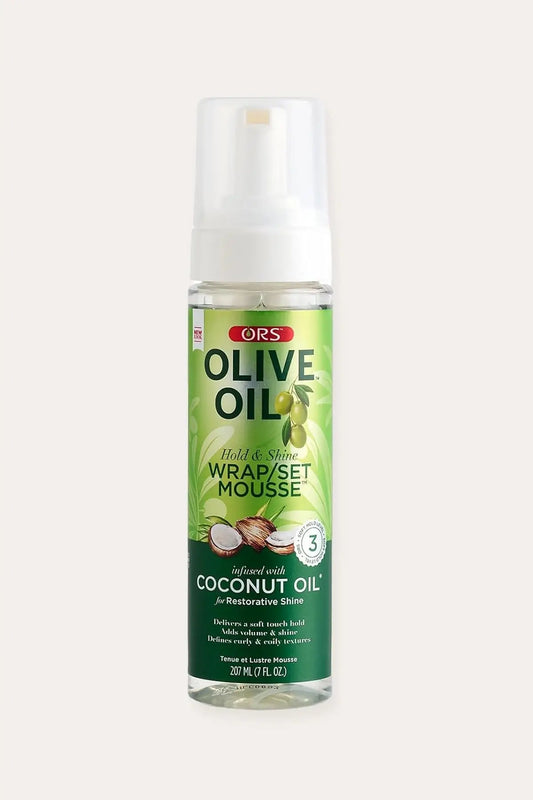 ORS OLIVE OIL HOLD & SHINE WRAP SET MOUSSE 7oz ORS